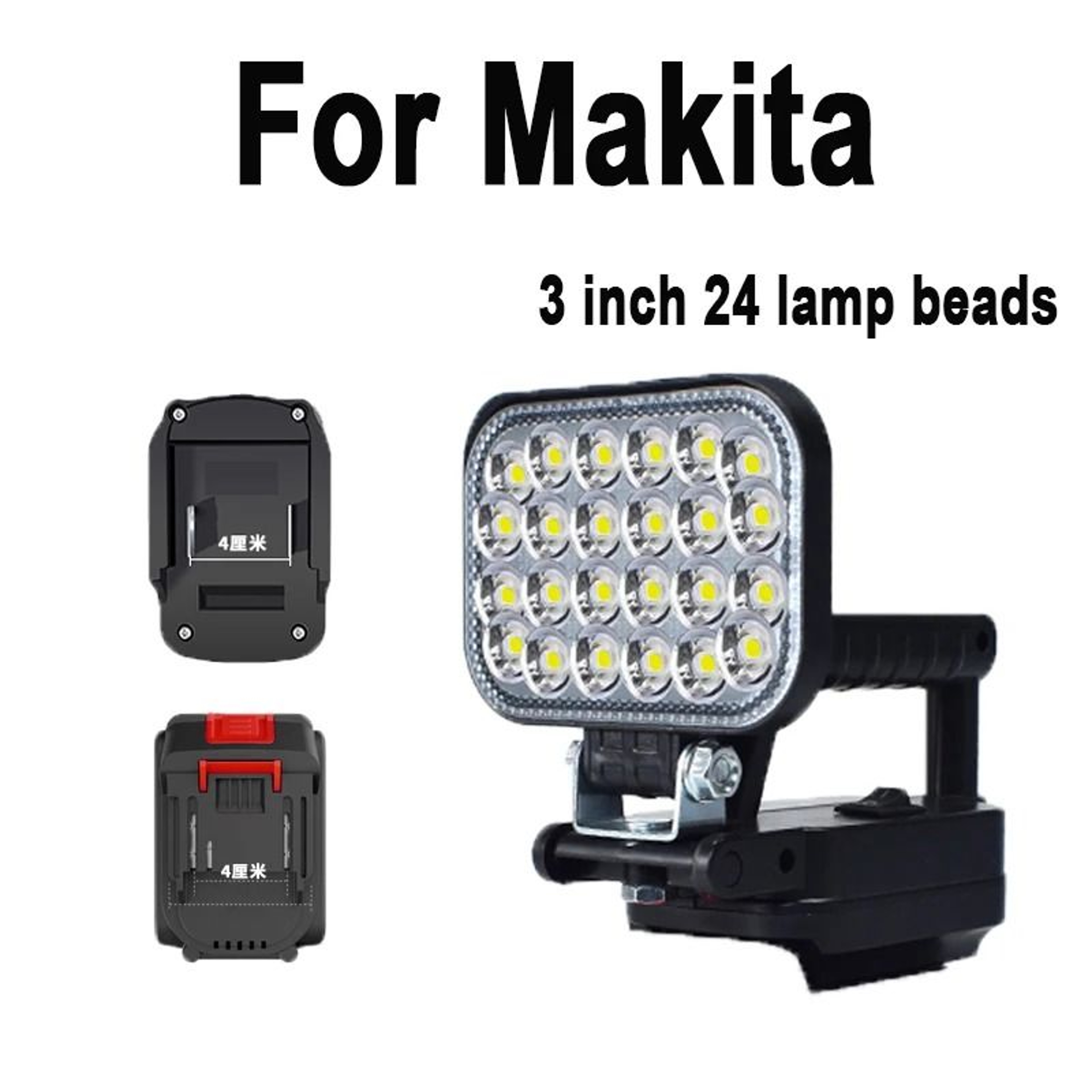 3Inch Portable Cordless LED Work Light  Handheld Spotlight For Makita 18V Battery 0