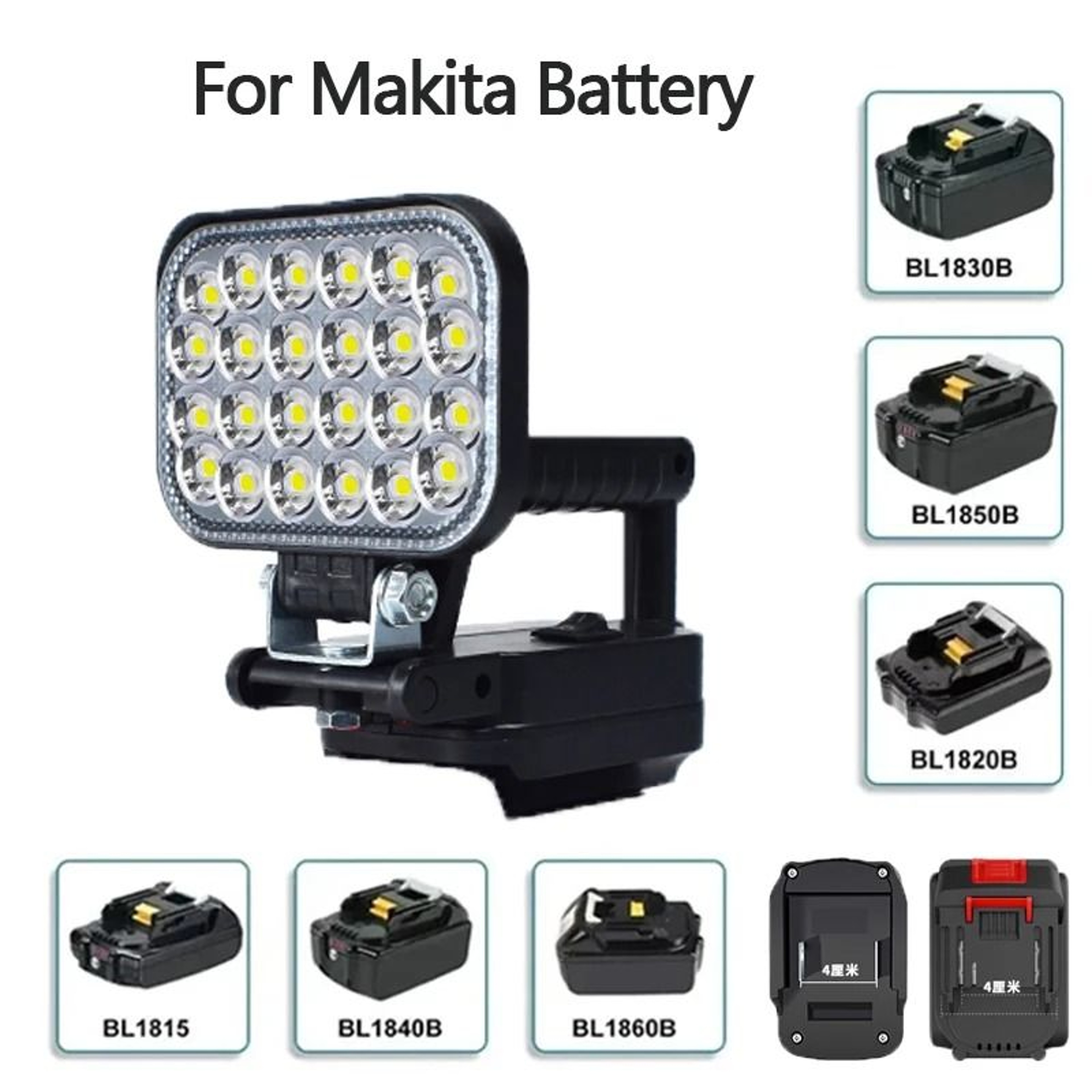 3Inch Portable Cordless LED Work Light  Handheld Spotlight For Makita 18V Battery 2