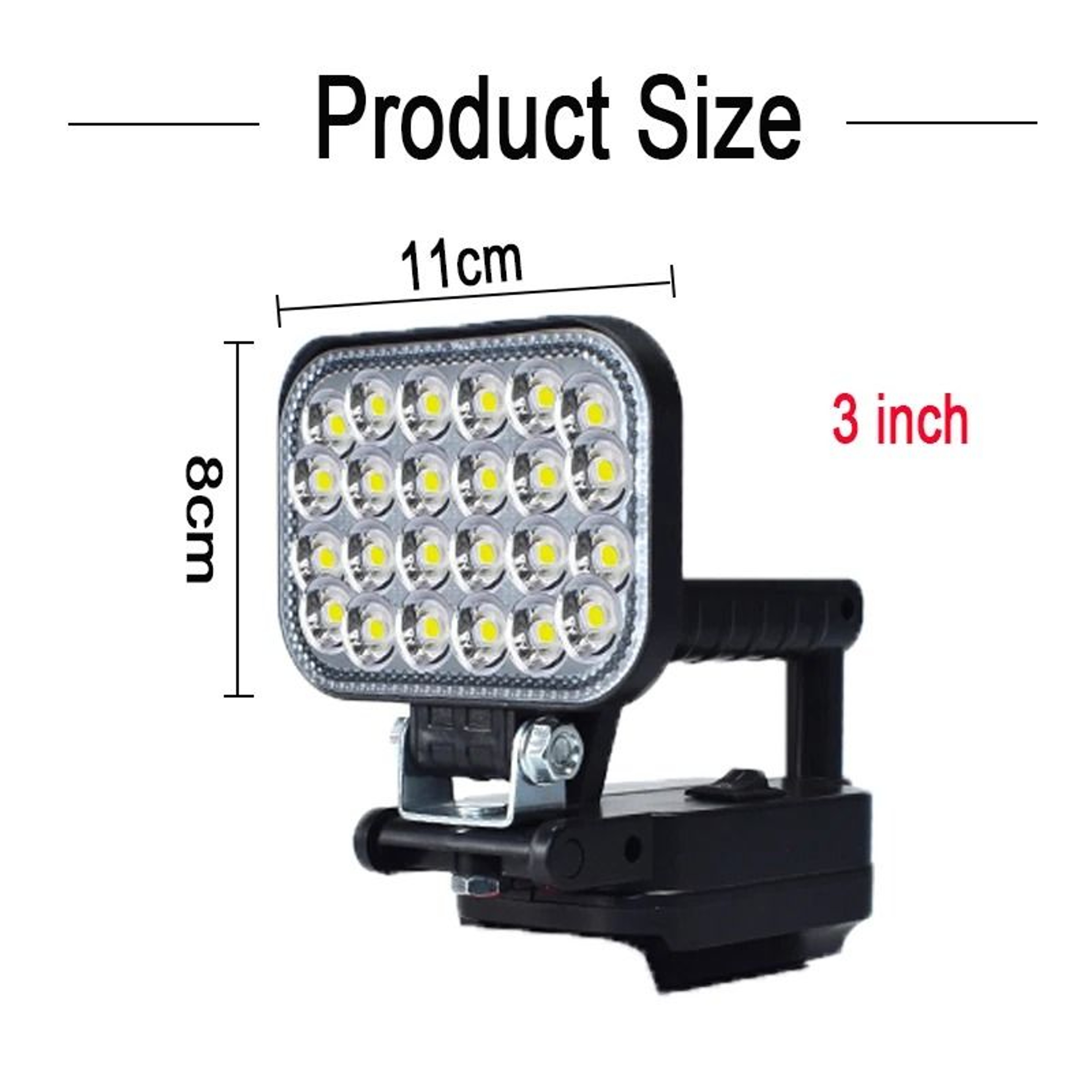 3Inch Portable Cordless LED Work Light  Handheld Spotlight For Makita 18V Battery 3