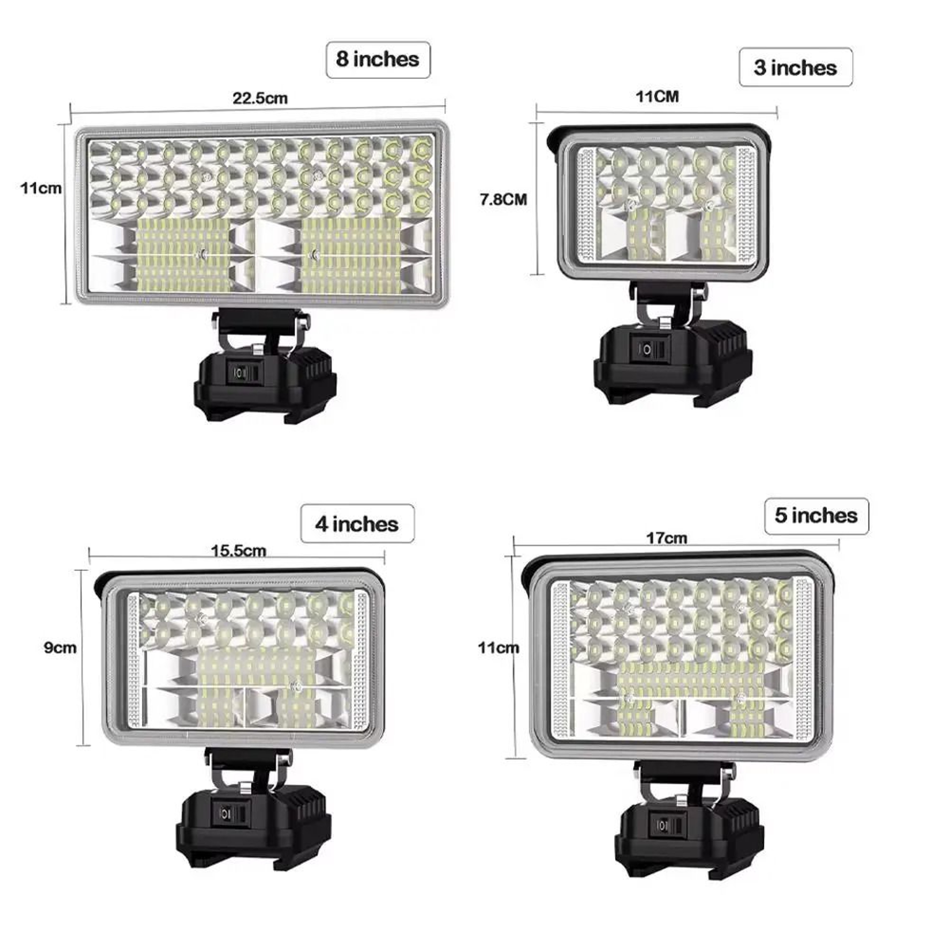 Cordless LED Work Light  Floodlight Spotlight For Makita 18V144V20V Battery With USB Port 3458Inch 5