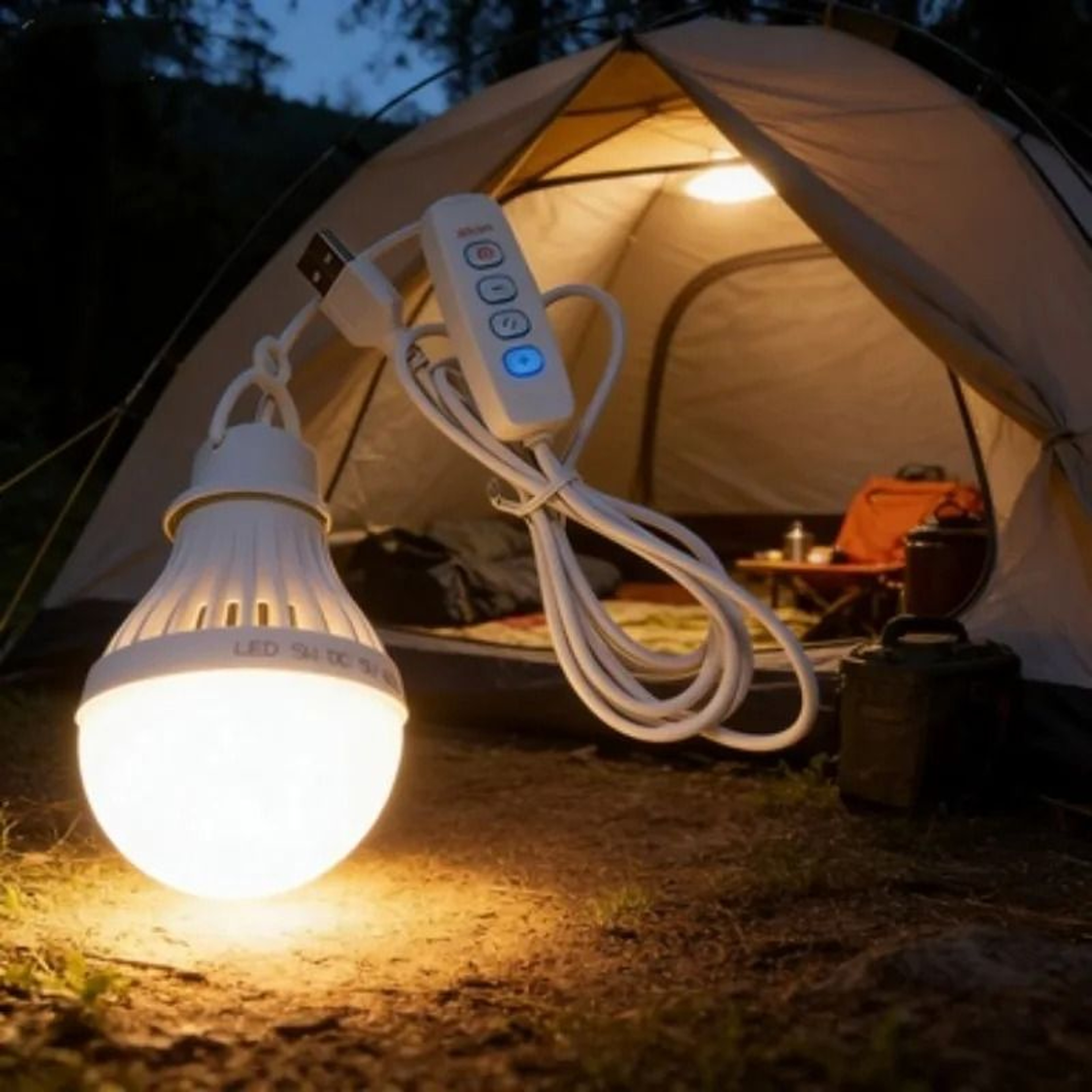 7W Portable USB Emergency LED Camping Light Bulb  Hanging Tent Lamp 0