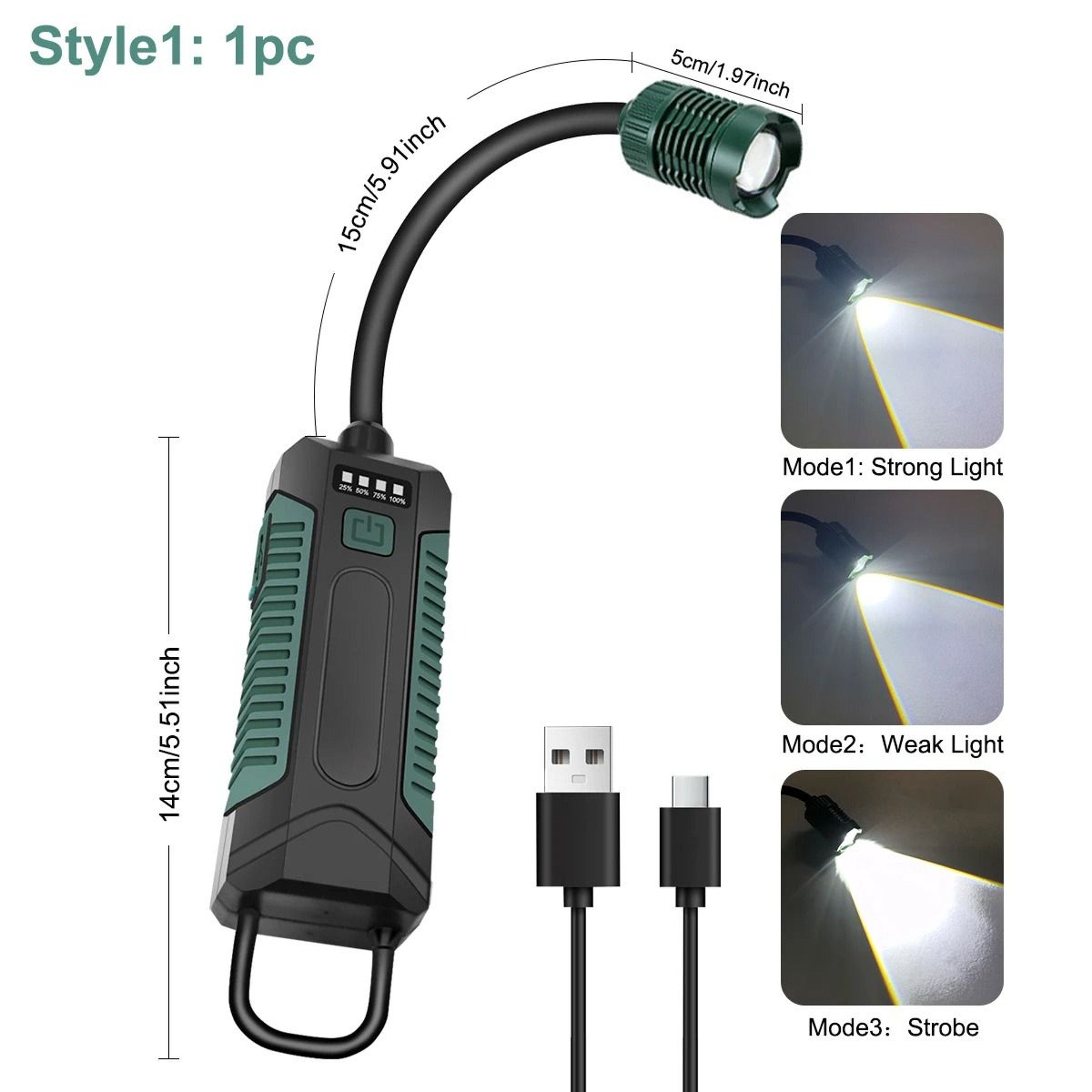 Rechargeable Magnetic Portable LED Work Light With 360 Flexible Gooseneck  Hanging Hook 6