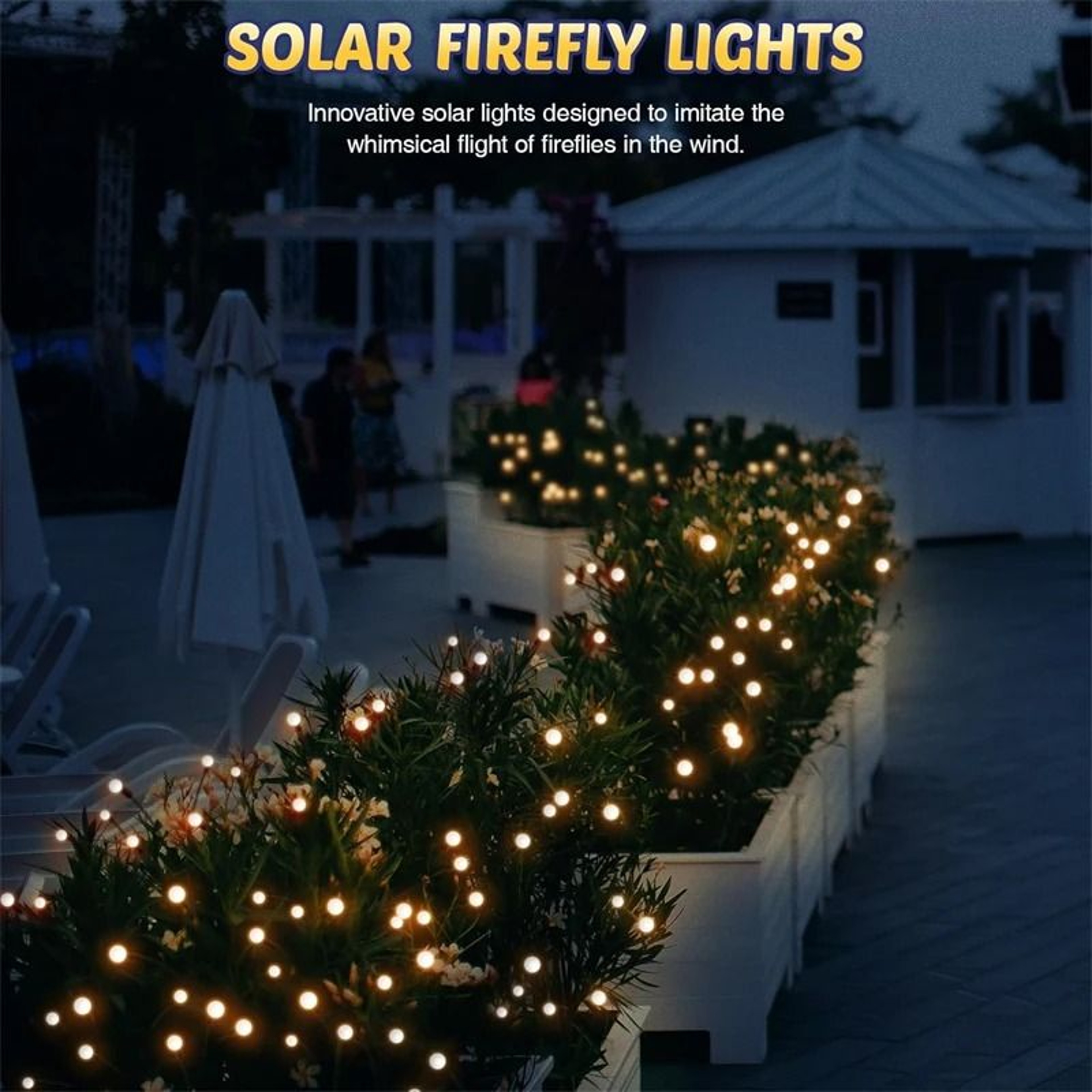 Solar Powered Outdoor Firefly Garden String Lights  Waterproof Fairy Lights For Patio 5