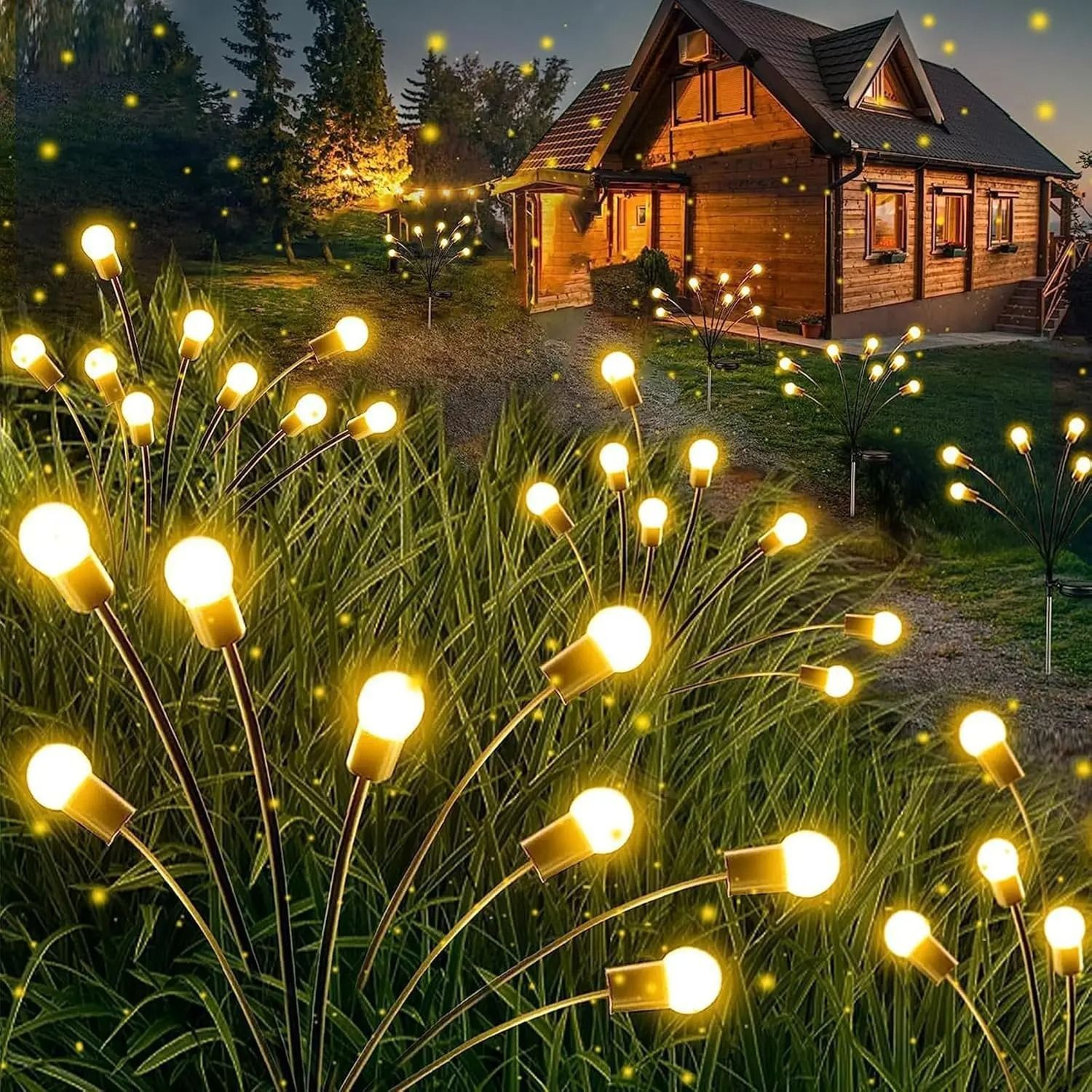 10 LED Solar Firefly Garden Lights Waterproof WindSwaying Courtyard Landscape Stakes 1