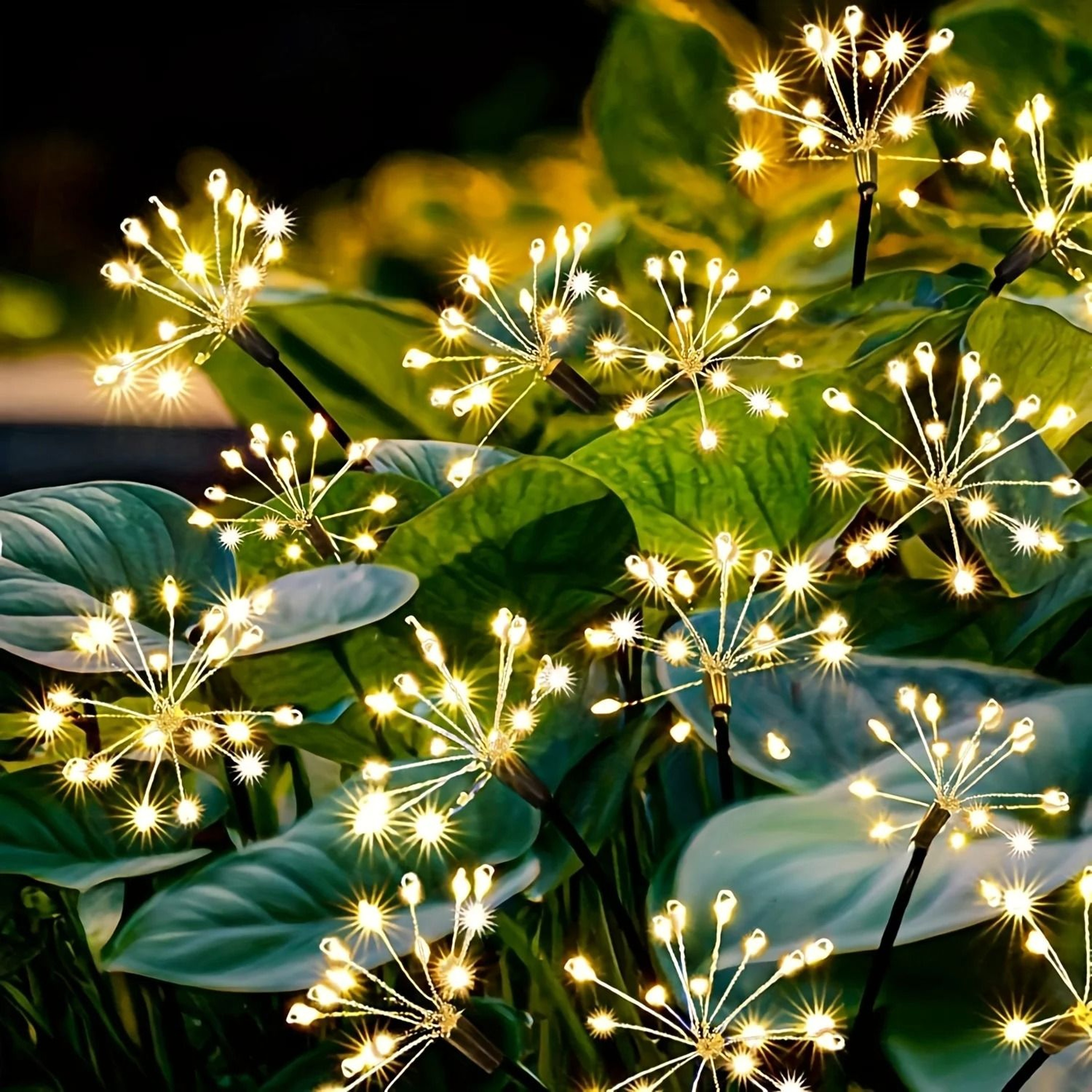 60 LED Solar Firework Lights Warm White Outdoor Waterproof Garden Garland Stakes 1