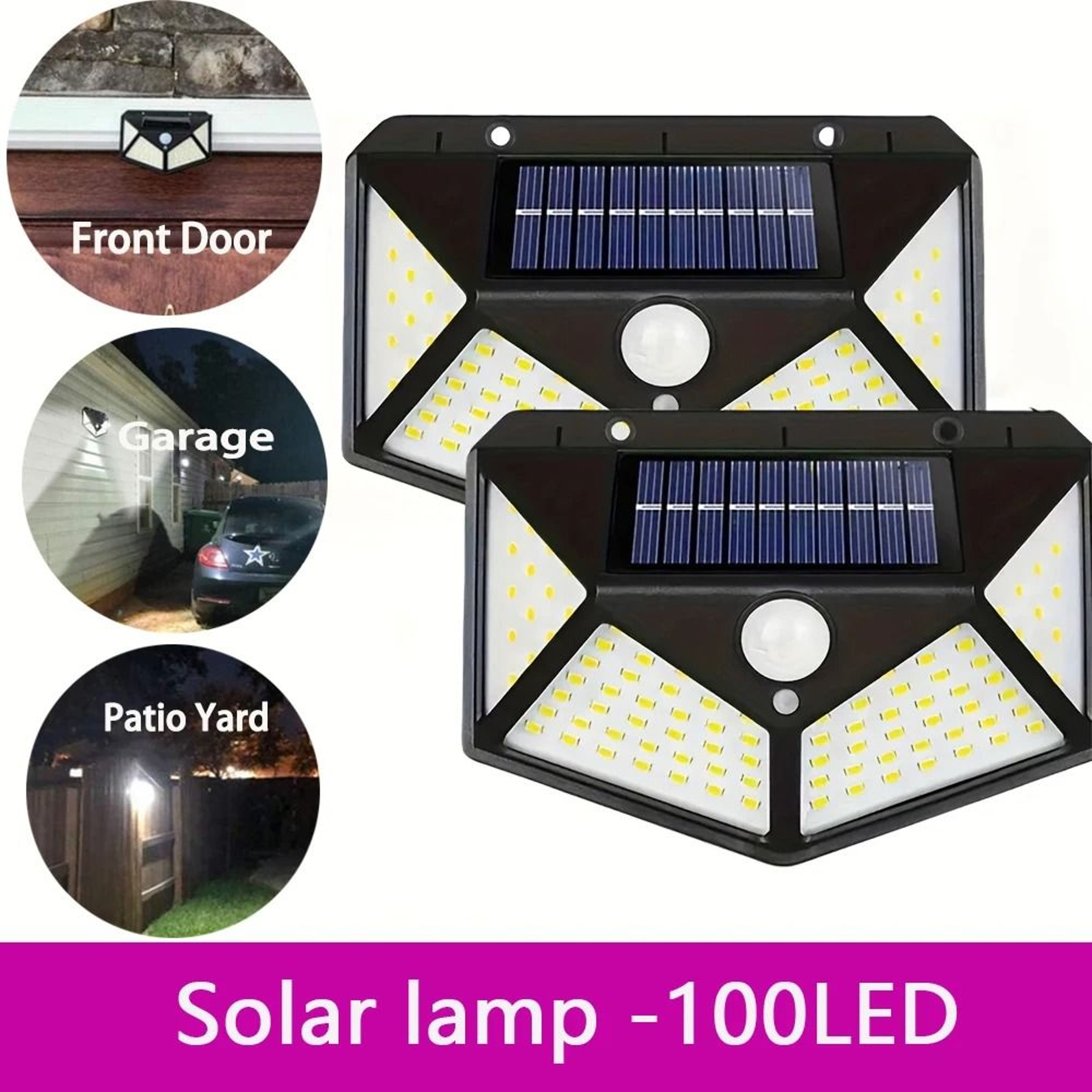 100 LED Solar Motion Sensor Security Flood Light Waterproof Outdoor Wall Lamp For Garage Yard 0