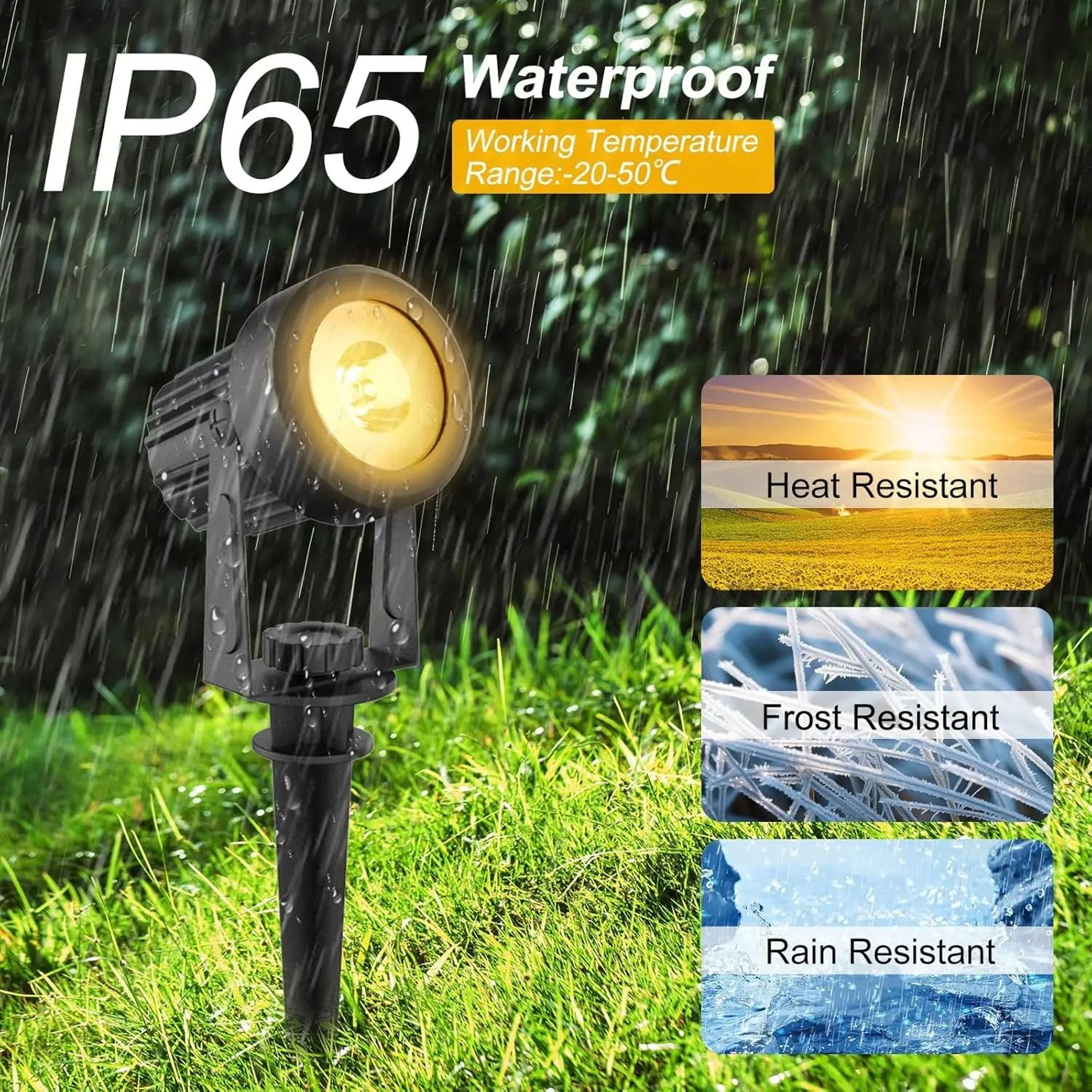 3000K Warm  6000K Cool White Outdoor Solar LED Spotlights IP65 Landscape Wall  Lawn Lights 1