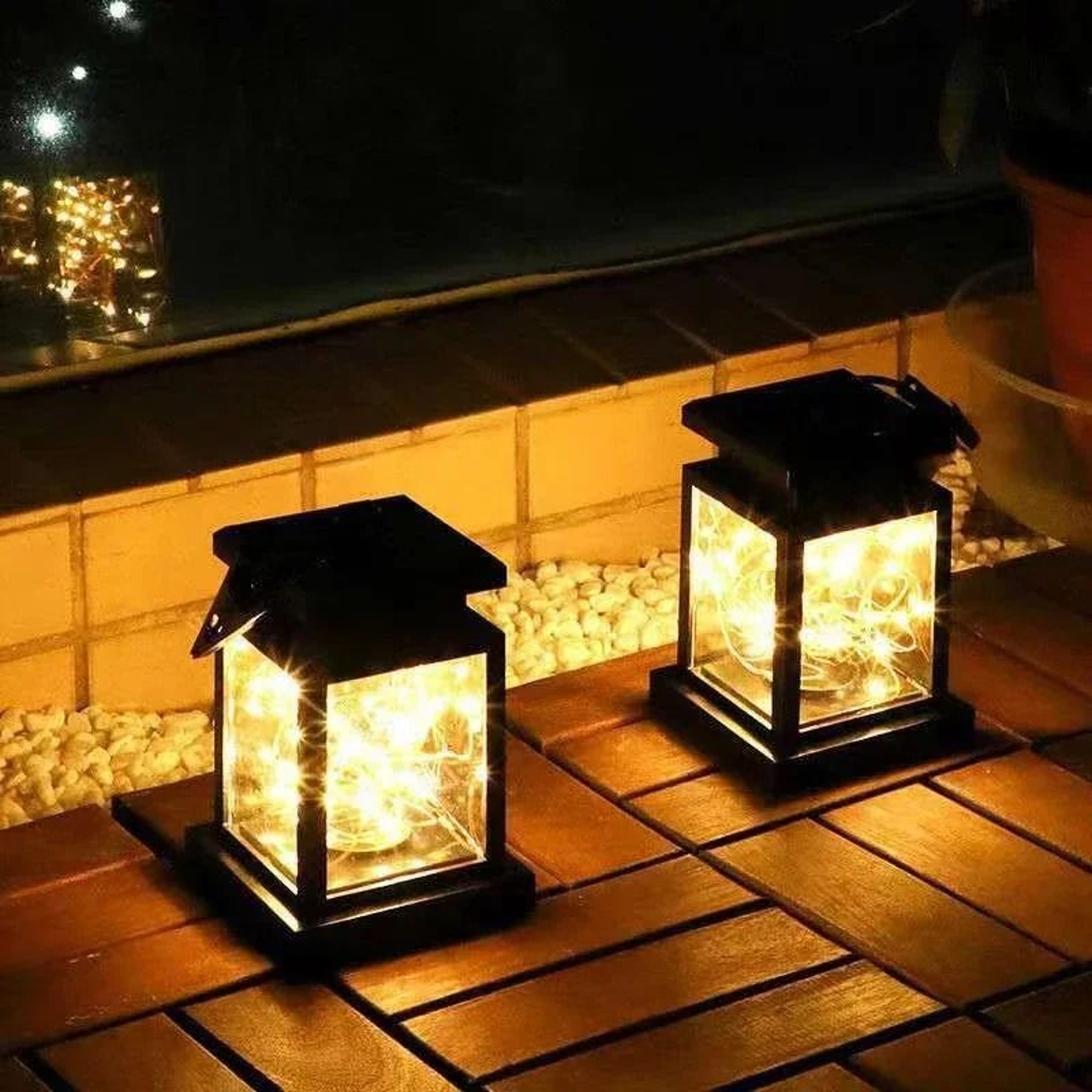 1 To 3 Pack Outdoor Solar Hanging Lanterns Waterproof LED String Lamp For Garden Patio Yard Table D 6