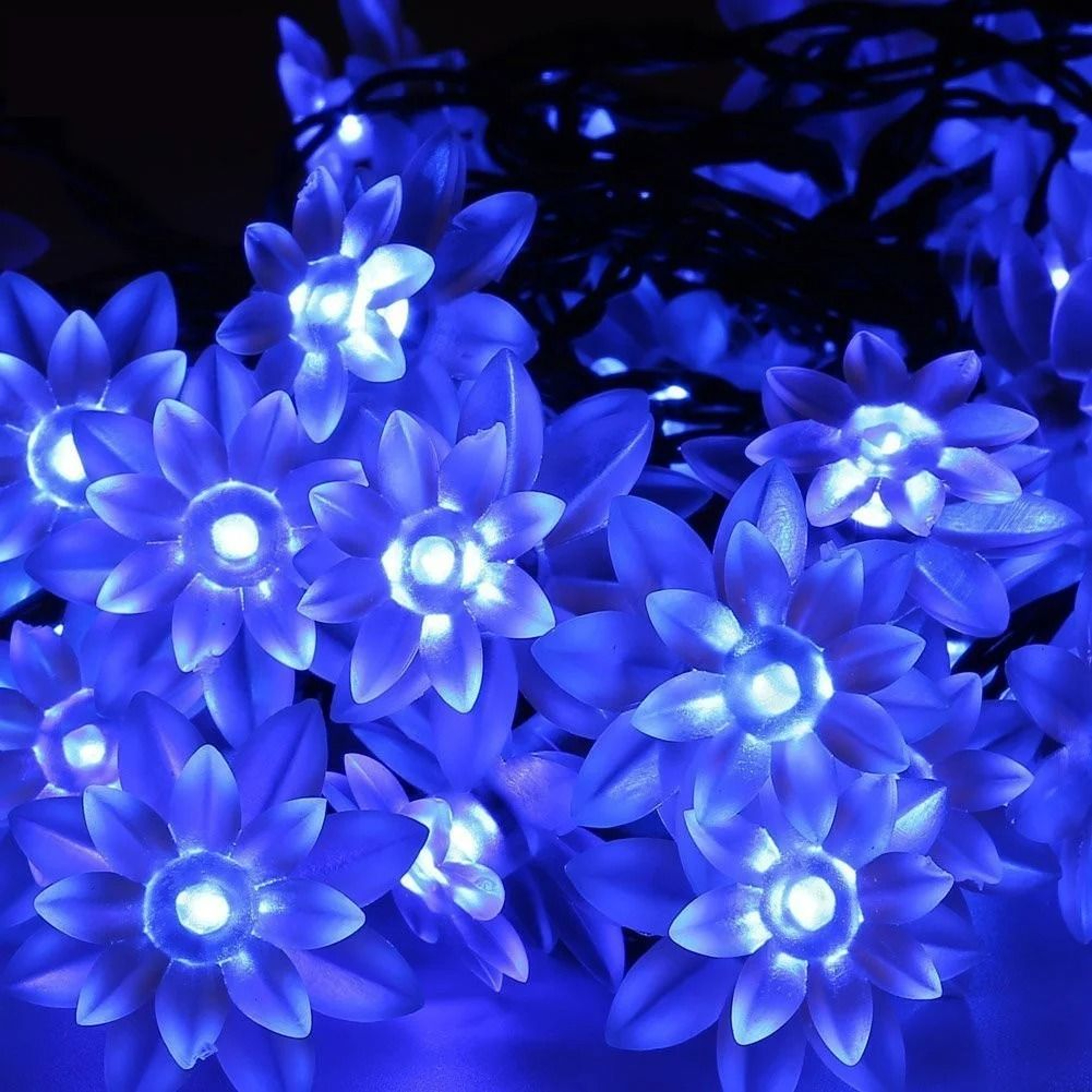 Solar Lotus Flower String Lights Double Layer Blossom Fairy Lamp For Outdoor Garden Fence Patio Chr 8