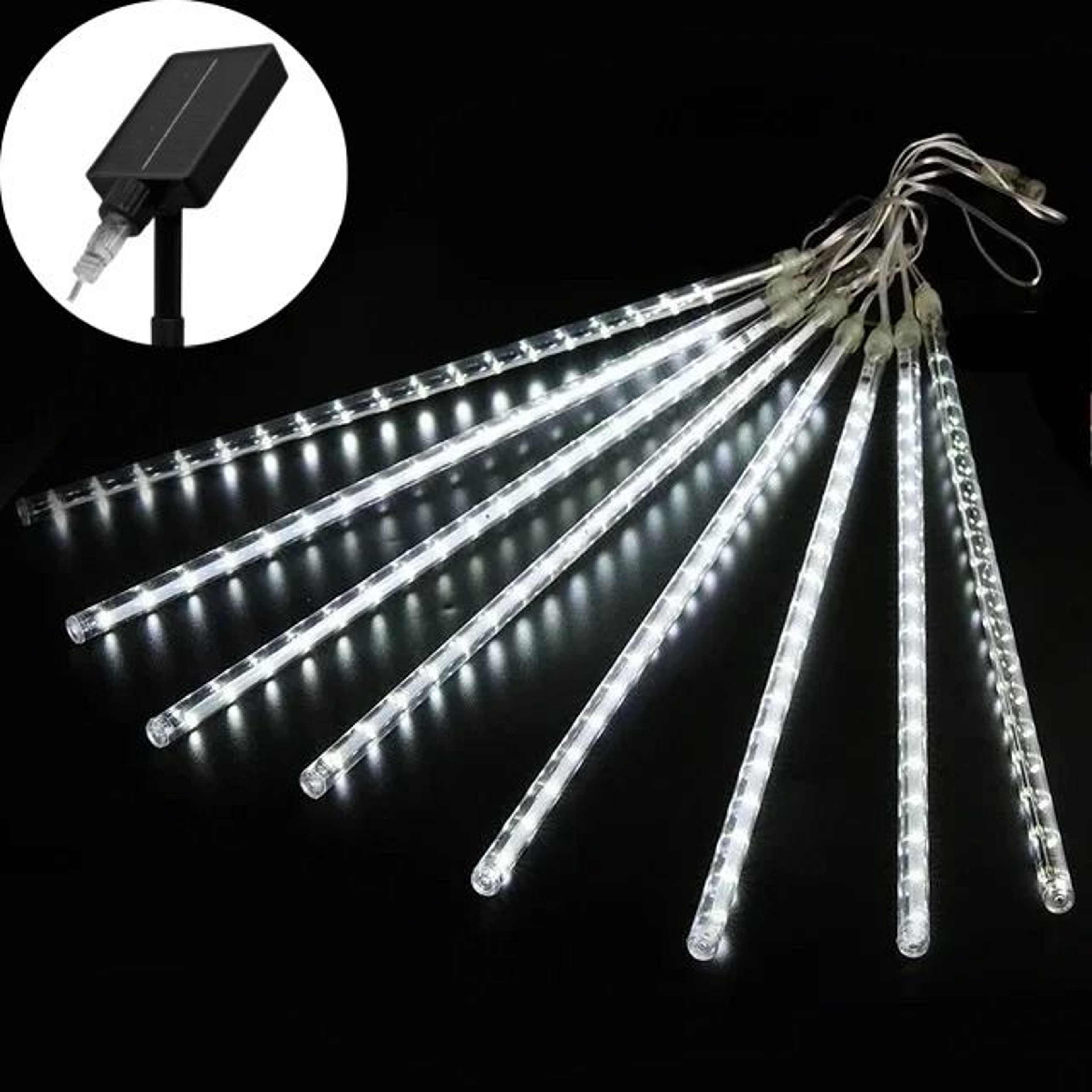 Solar Meteor Shower Rain Lights 8 Tubes Waterproof LED Falling Rain String Lamp For Outdoor Garden  7