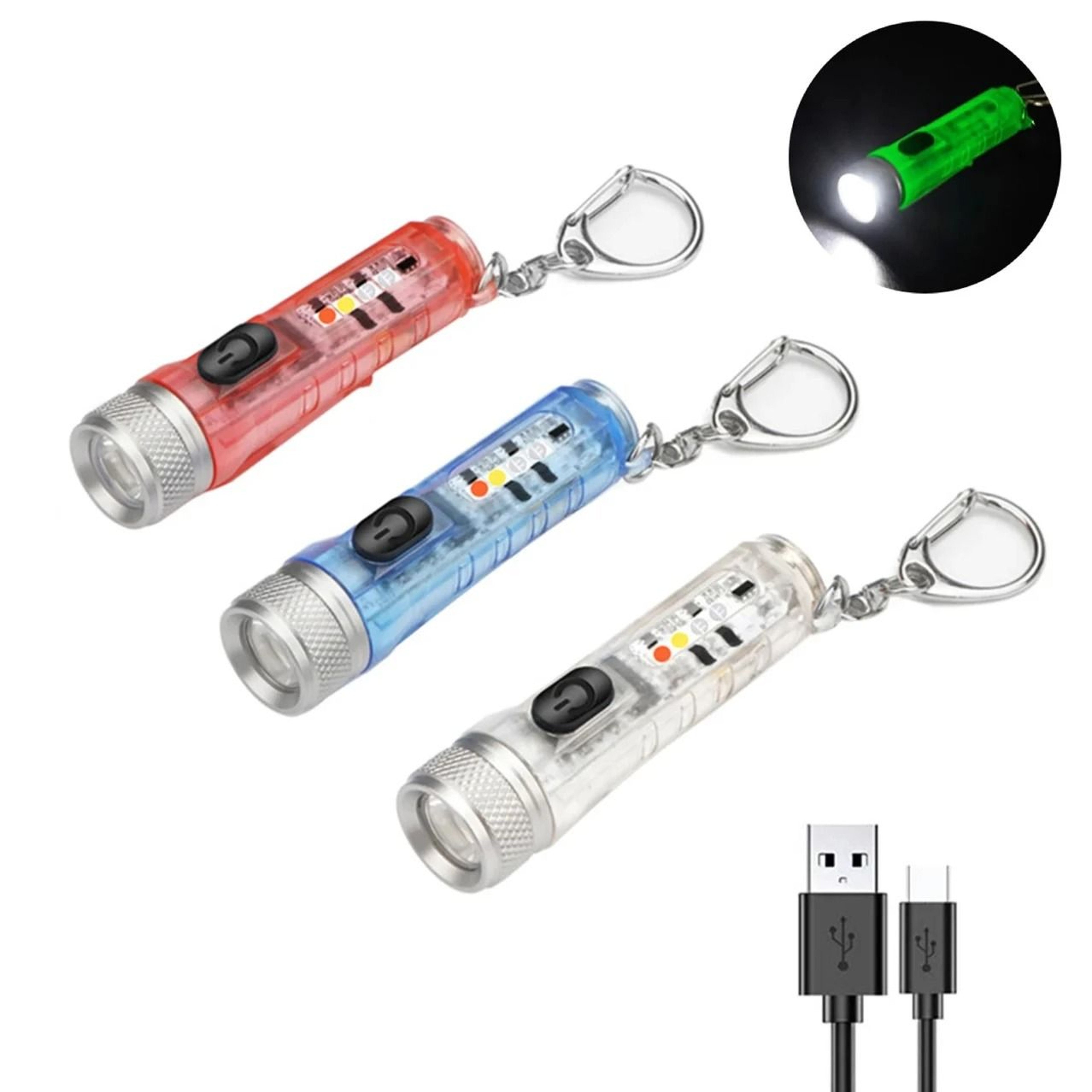 Mini Keychain Flashlight LED Rechargeable Torch Portable Magnetic USB Pocket Light For Outdoor Camp 0
