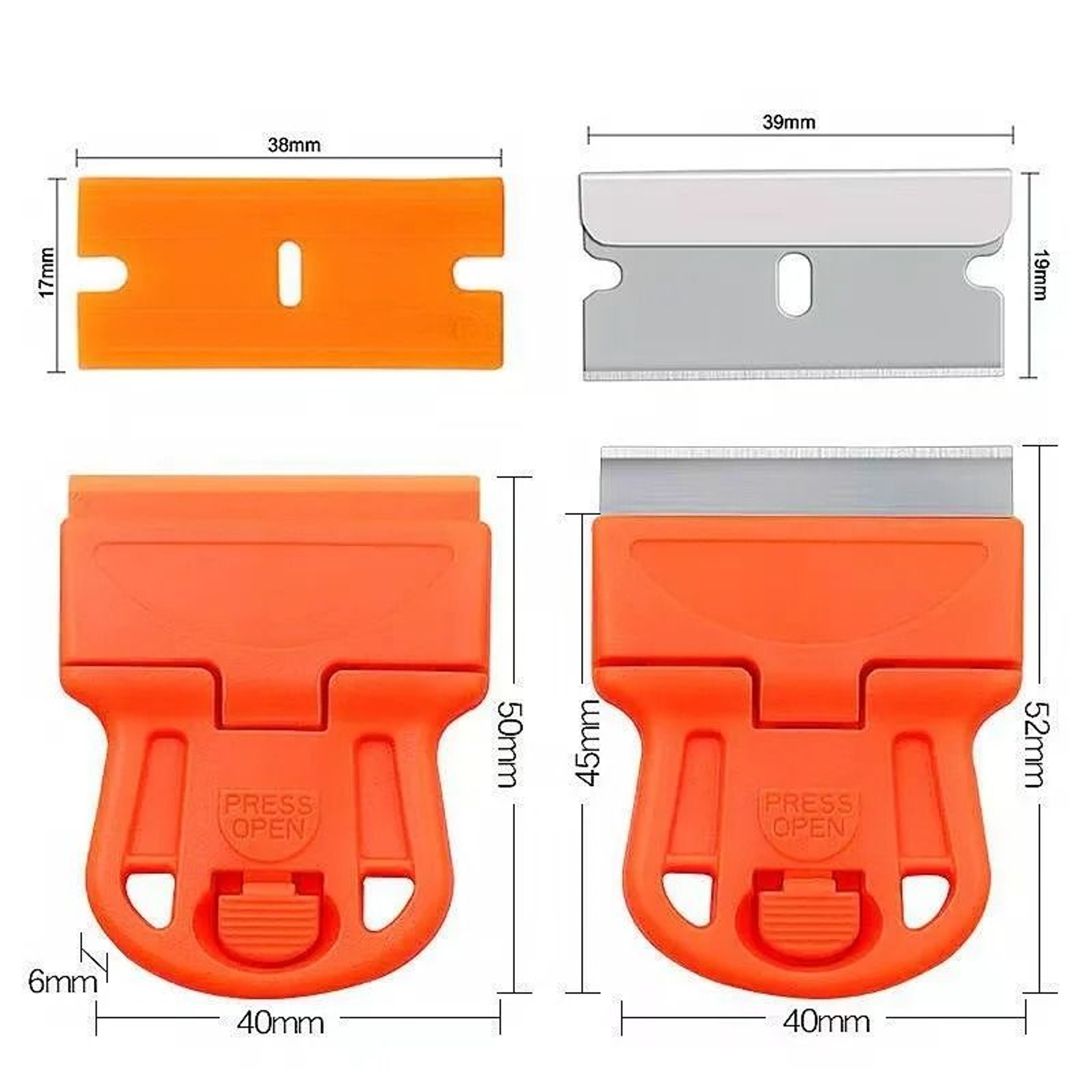 Mini Razor Blade Scraper Tool With 10 Blades For Glass Window Film Sticker Paint Adhesive Removal 2