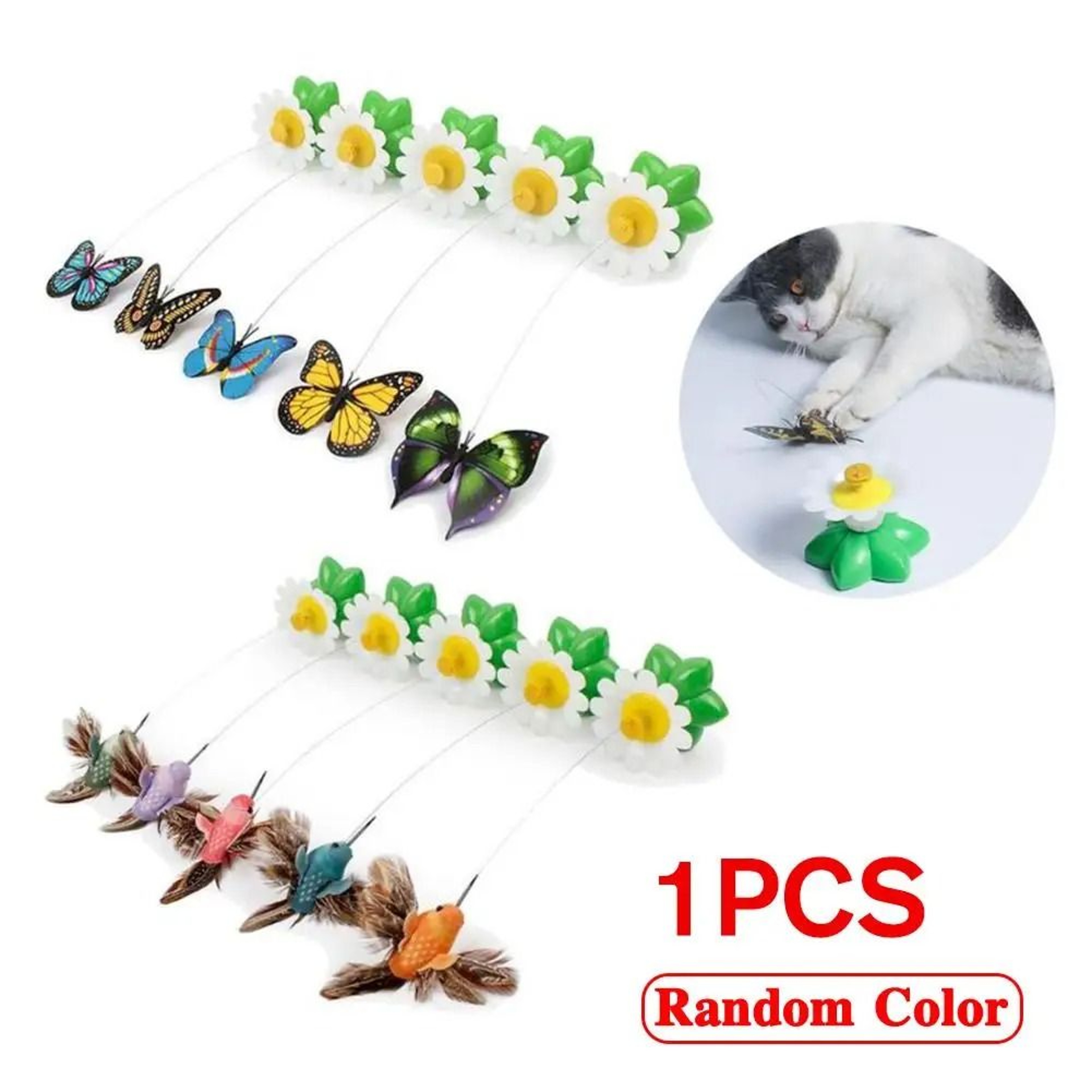 Electric Rotating Butterfly Cat Toy Interactive Flying Bird Motion Teaser Pet Intelligence Exercise 1