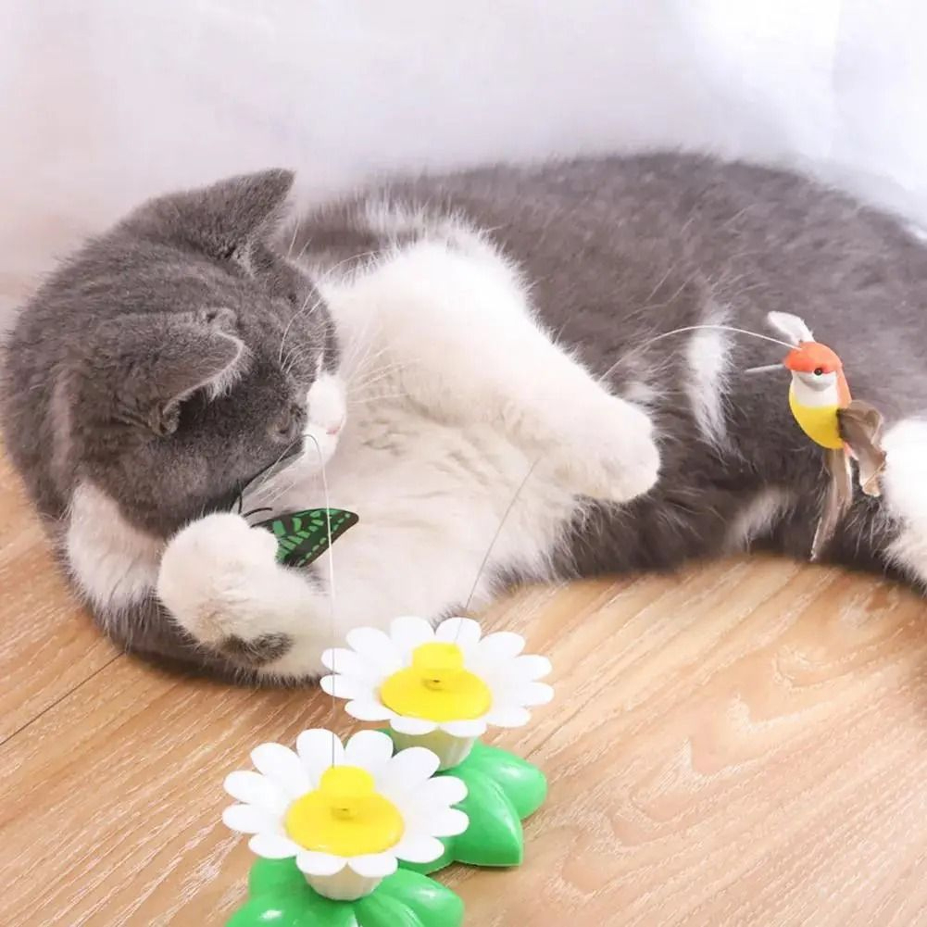 Electric Rotating Butterfly Cat Toy Interactive Flying Bird Motion Teaser Pet Intelligence Exercise 2