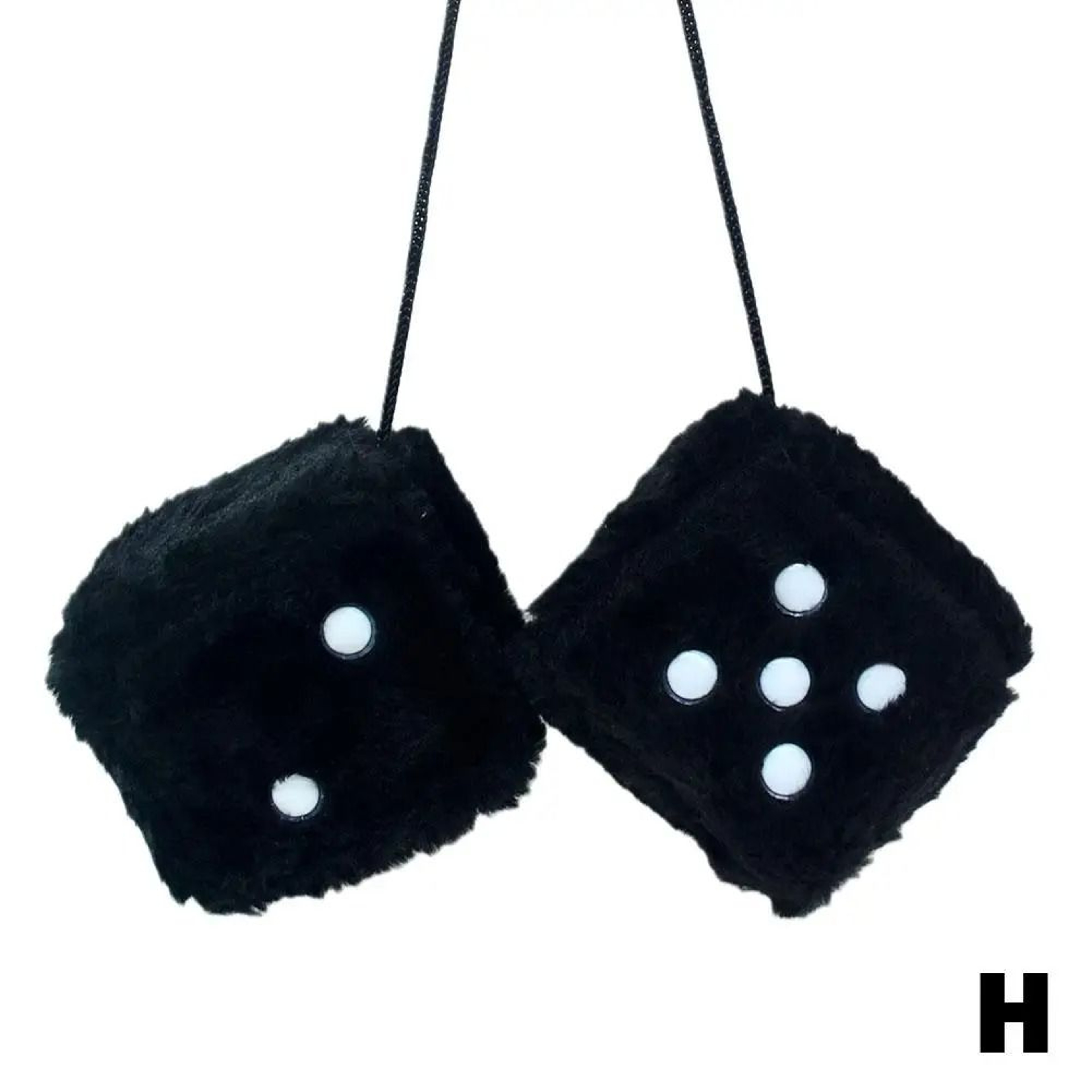 Long Hair Plush Dice Pendant Car Interior Hanging Ornament Hot Stamping Dot Cube Auto Accessory 6