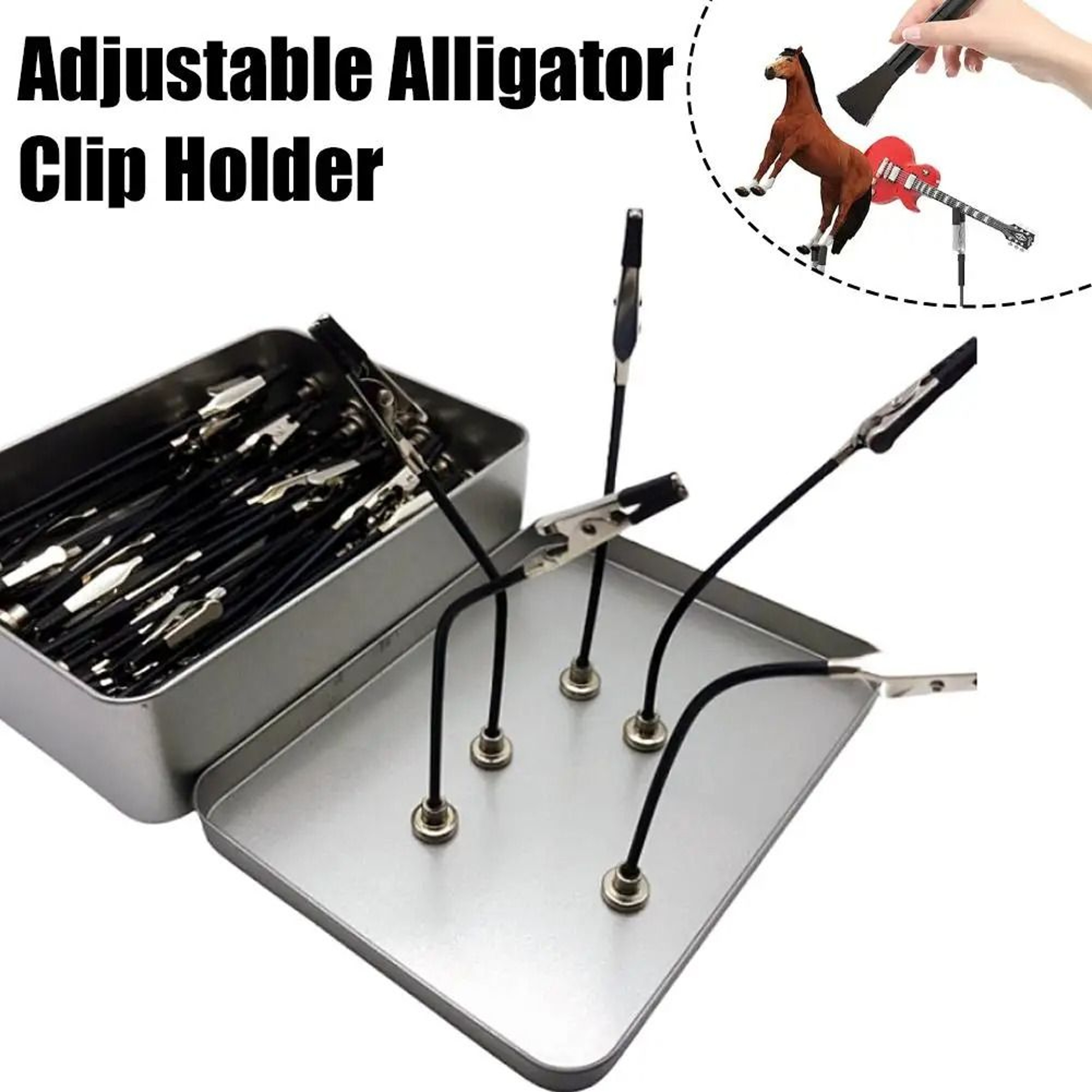 Model Painting Stand Base Holder With 12PCS Magnetic Bendable Alligator Clip Sticks For Airbrush Cr 0