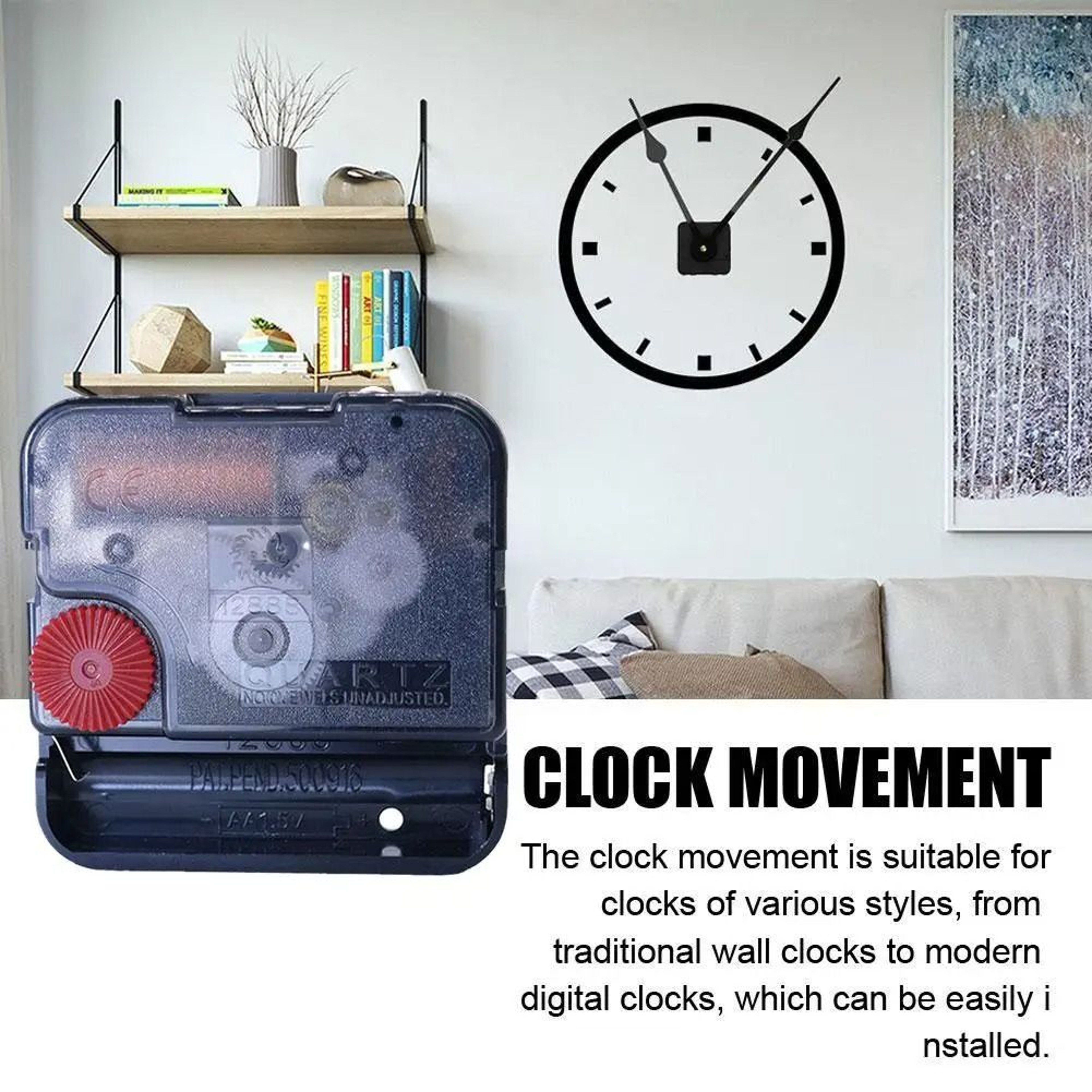 Sweep Type Silent Wall Clock Movement Mechanism Kit 12888 DIY Quartz Replacement 0