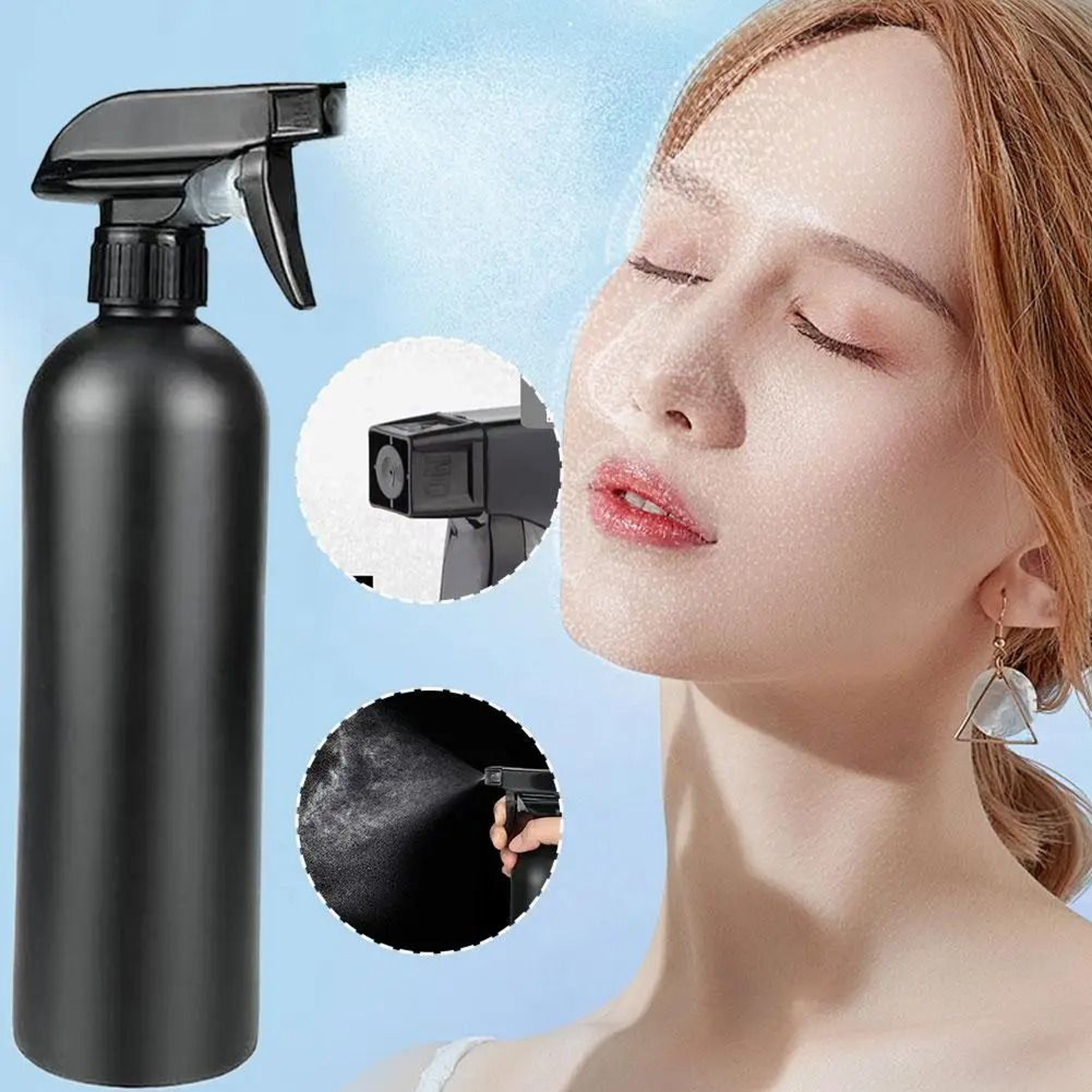 Refillable PE Plastic Fine Mist Spray Bottle Empty Atomizer For Cleaning  Salon 3