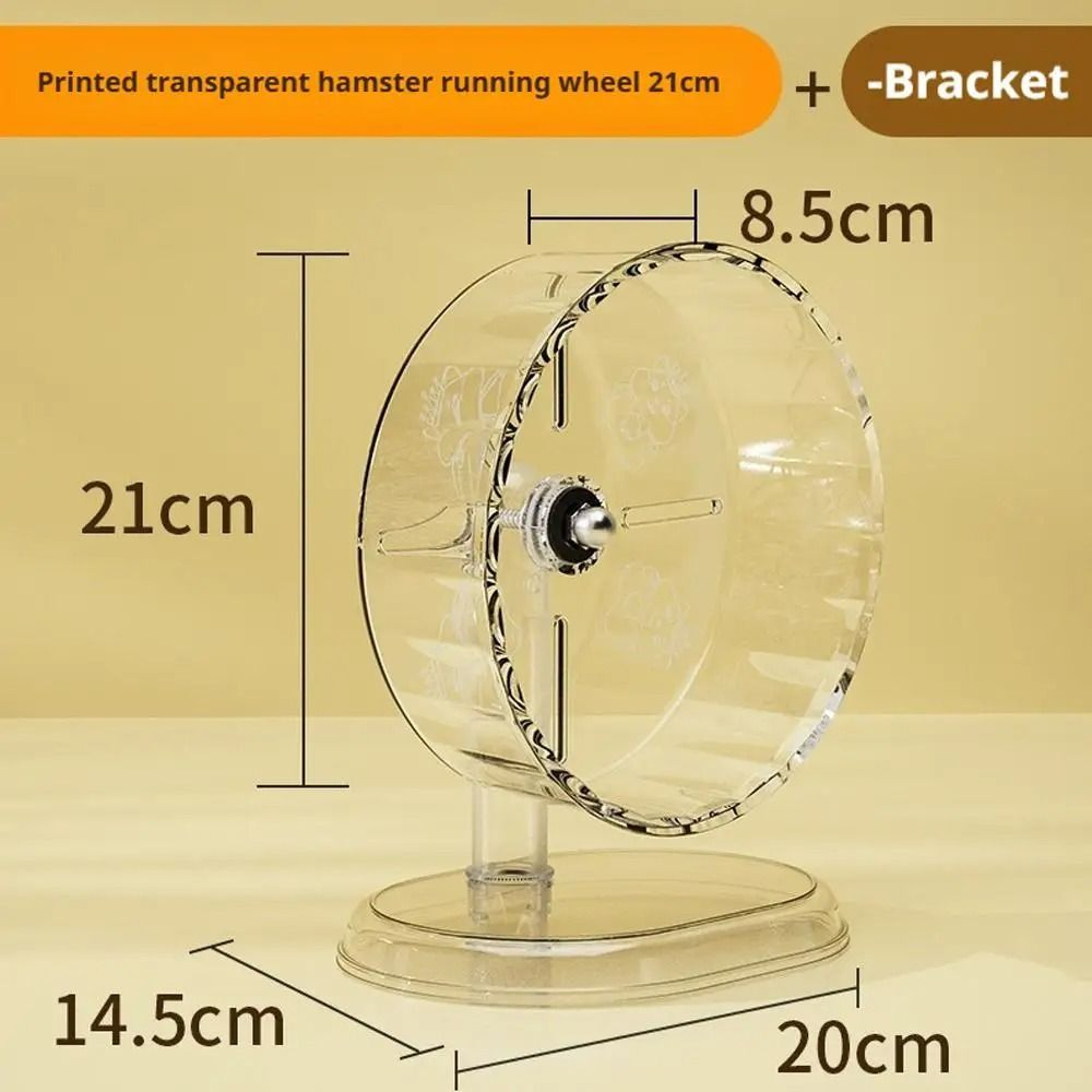 Hamster Transparent Widened Silent Running Wheel With Support Stand For Small Pets 6