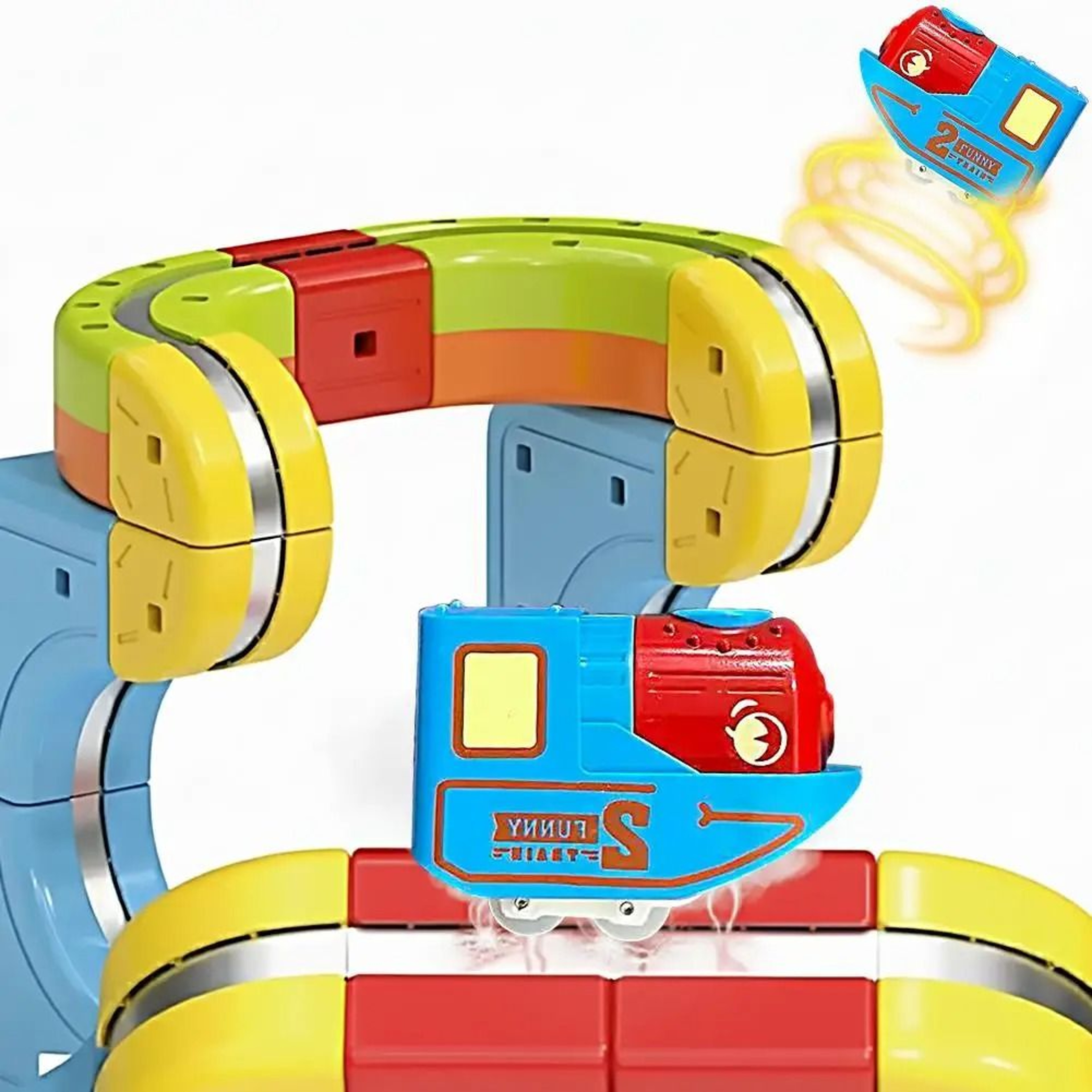 Childrens Educational Electric Magnetic Levitation Train Track Cube 3D DIY Assembly Toy Set 6