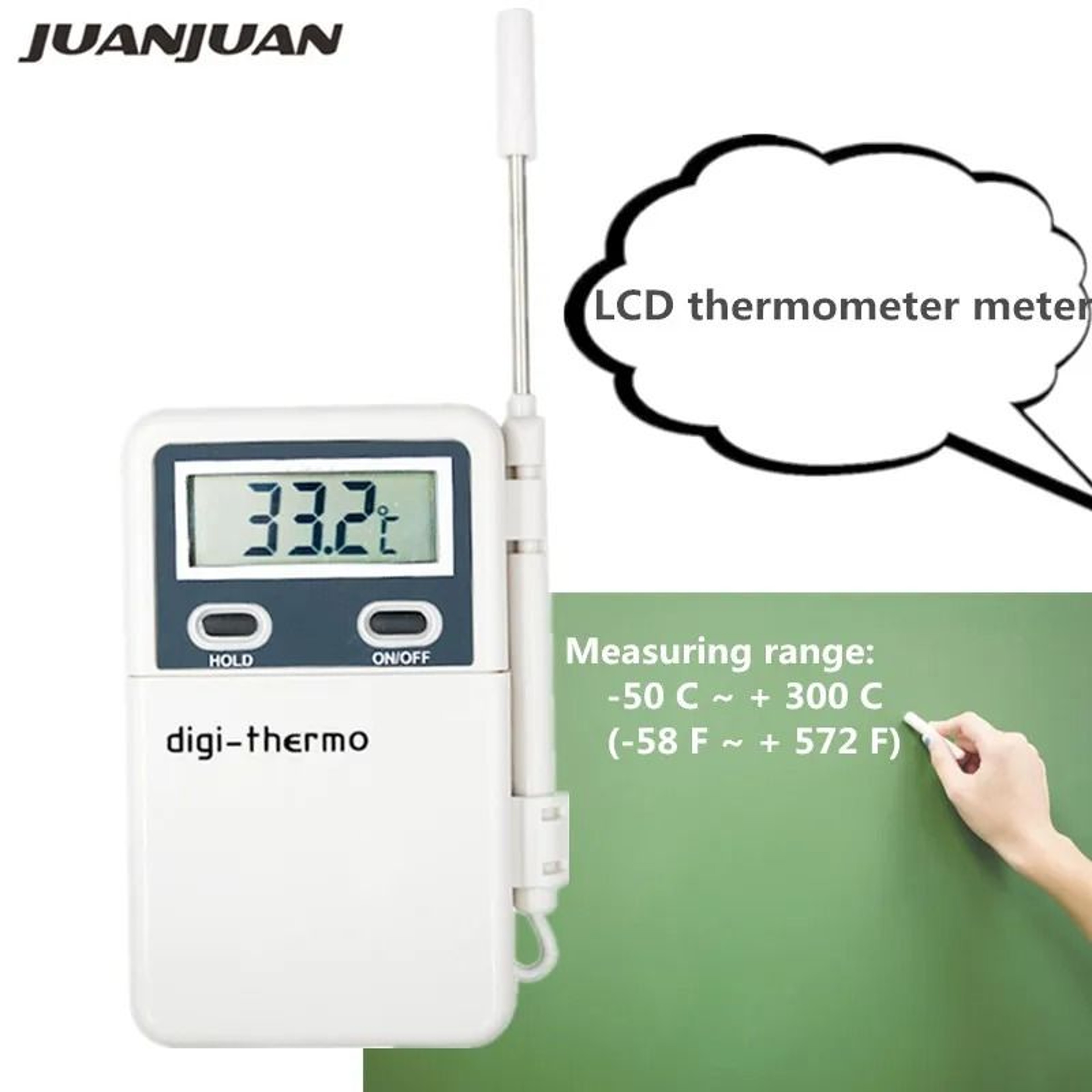 Electronic LCD Digital Thermometer MultiThermo Detector With External Probe Sensor For Kitchen  Foo 0