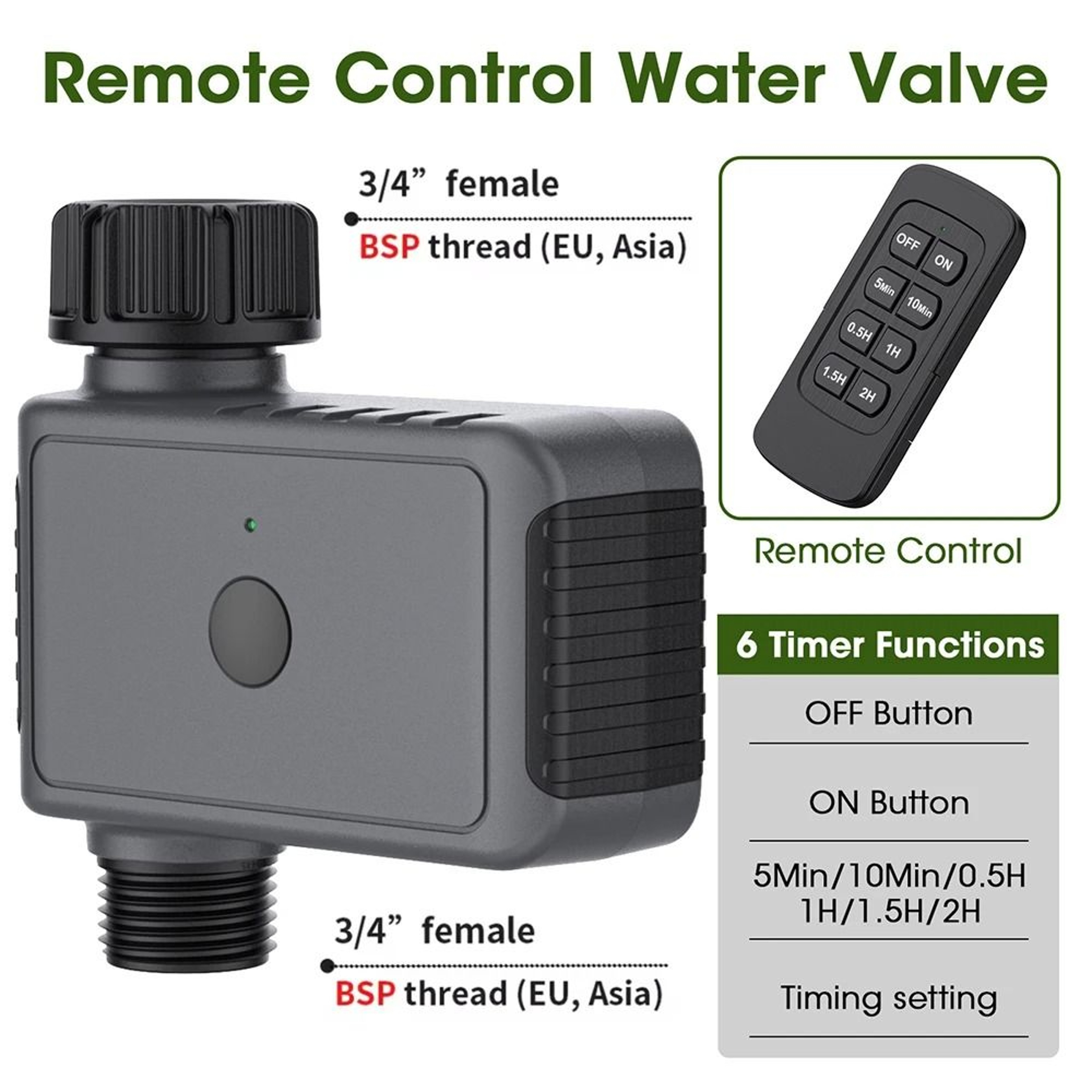 Remote Control Water Timer 1Outlet Intelligent Garden Sprinkler  Drip Irrigation Timer 5 Min2 Hours 6
