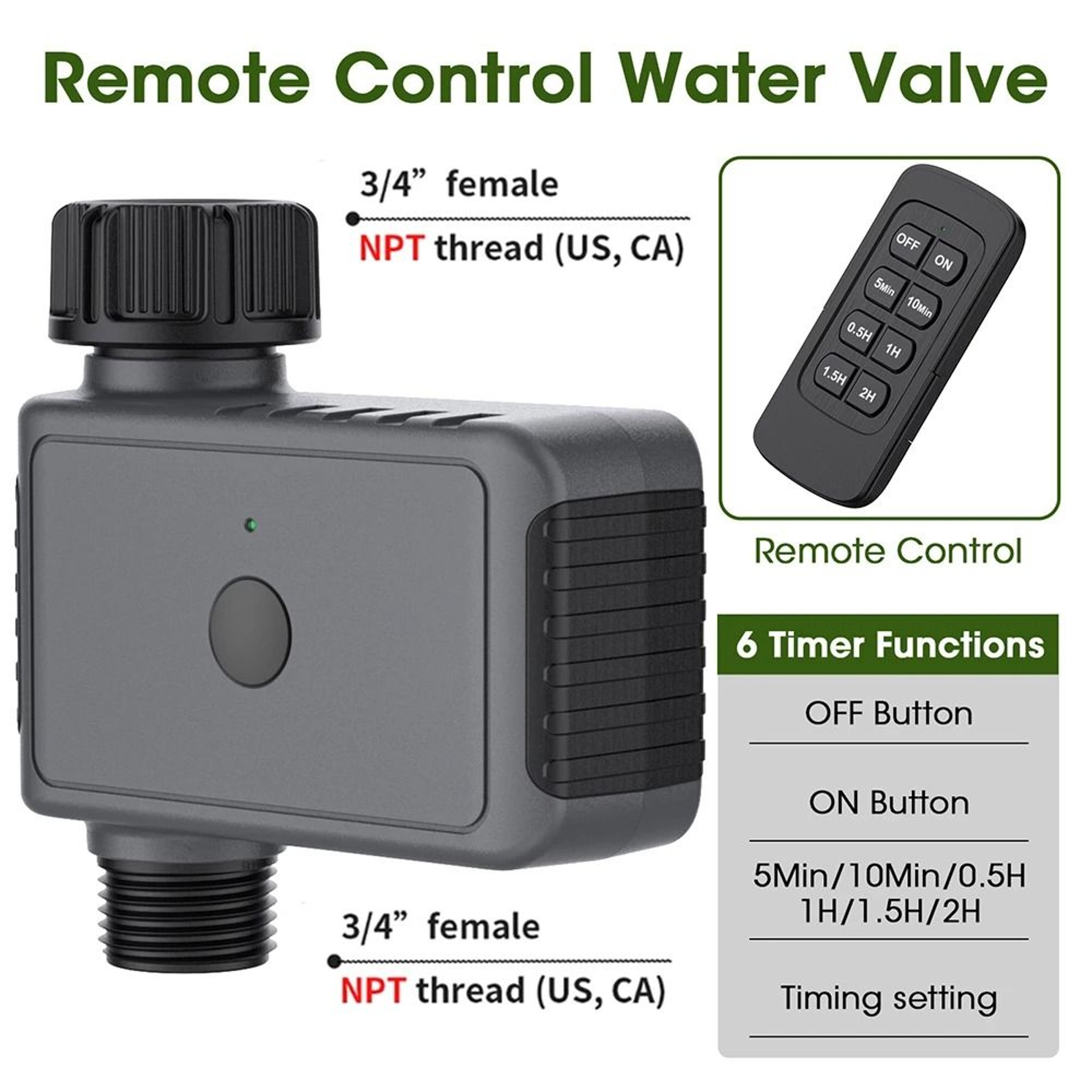 Remote Control Water Timer 1Outlet Intelligent Garden Sprinkler  Drip Irrigation Timer 5 Min2 Hours 7