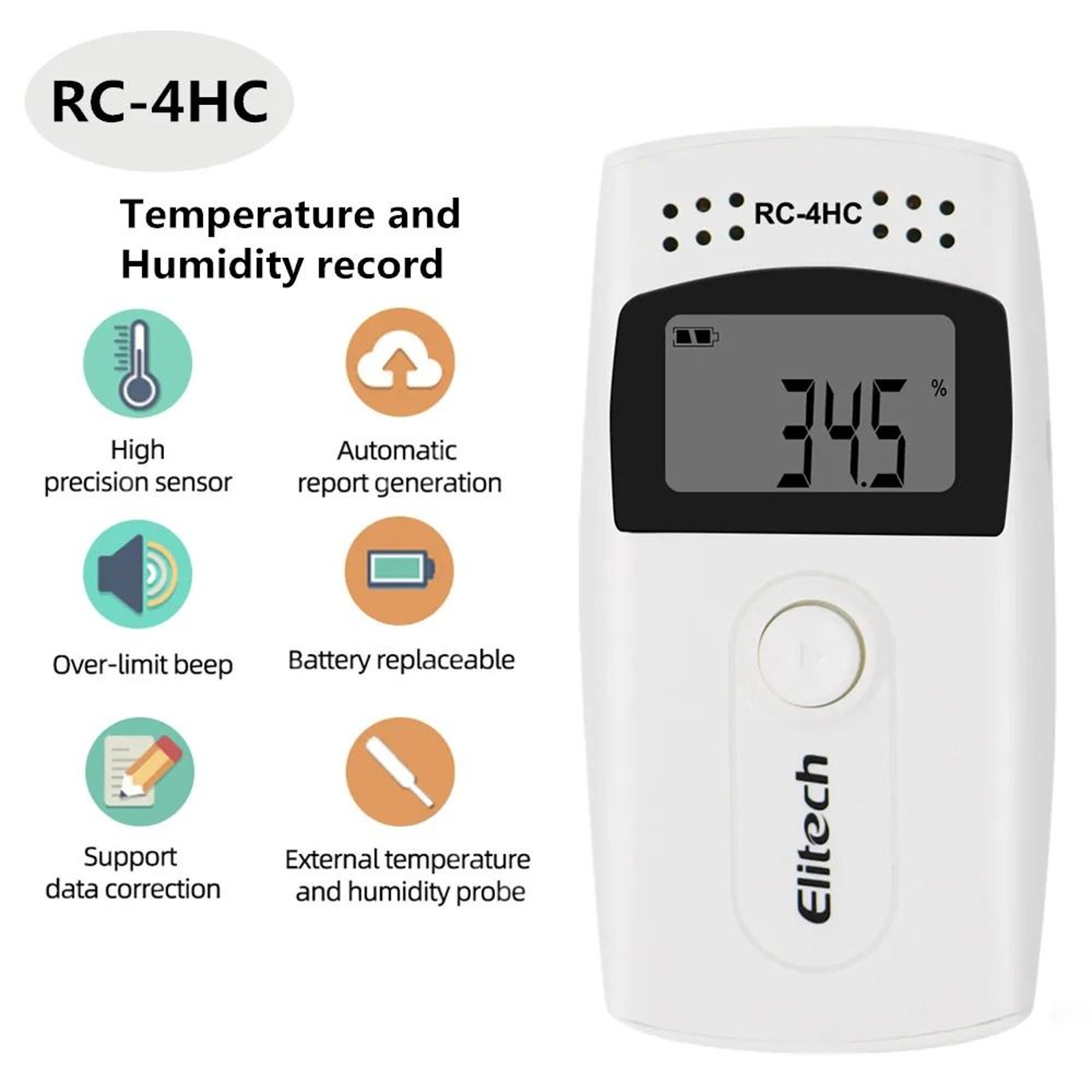 HighPrecision Digital Temperature  Humidity Data Logger With Internal Sensor  PDF Report For Cold C 8