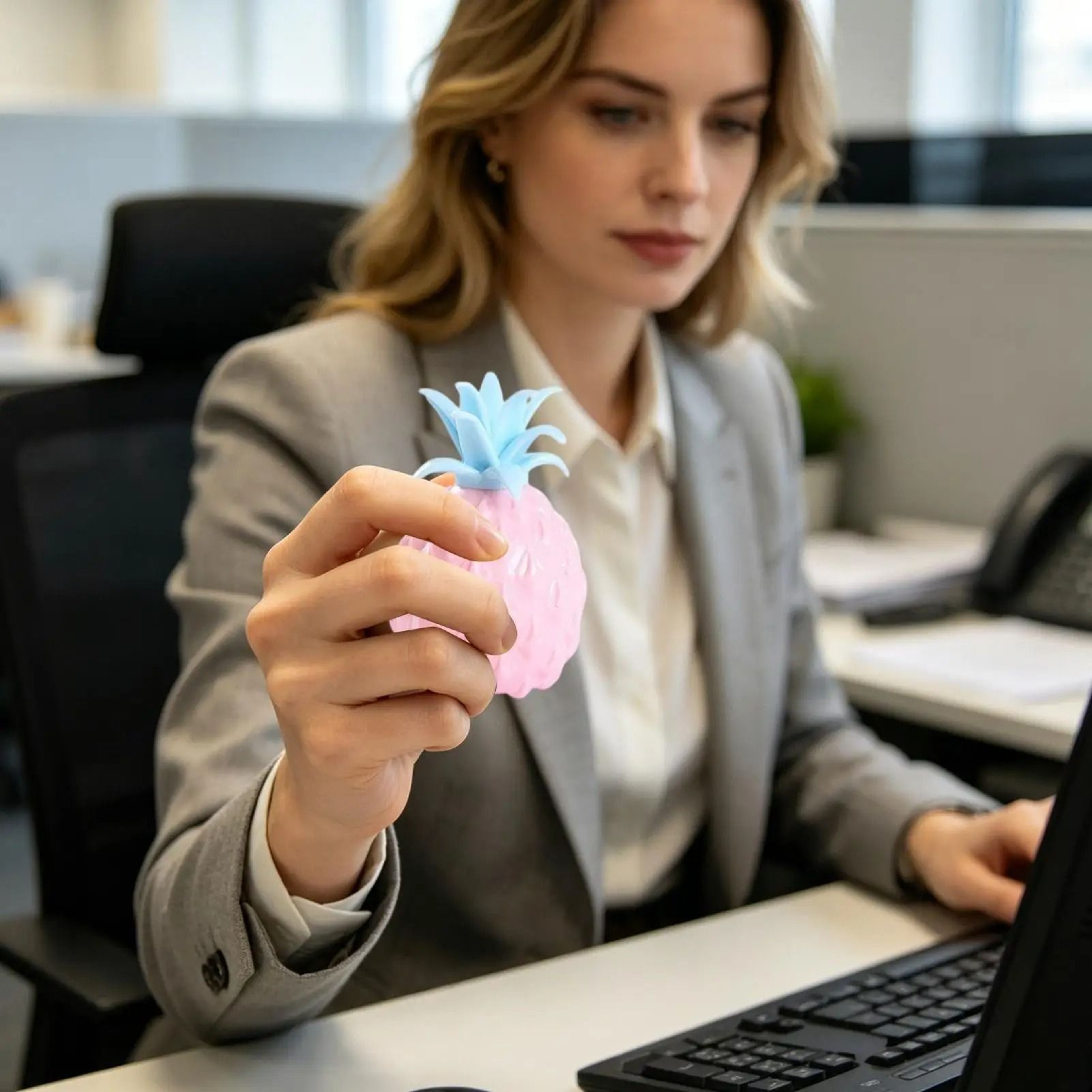 Pineapple Design Stretchable Squeeze Sensory Toy Portable Decompression Fidget Toy For Stress Relie 3