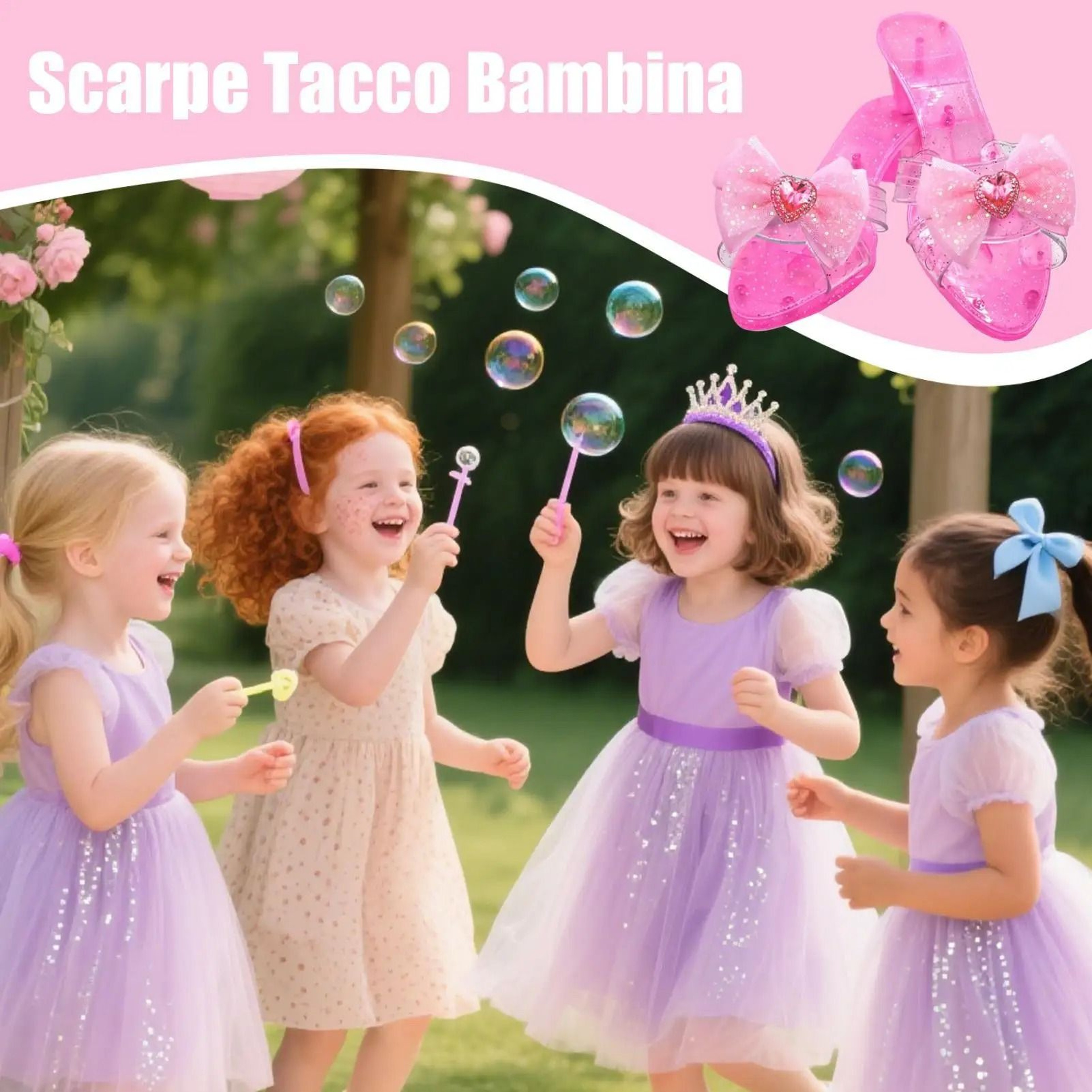 Girls Crystal High Heels Princess Dress Up Shoes Toddler Cosplay Prop Shoes For Photo  Holiday 3