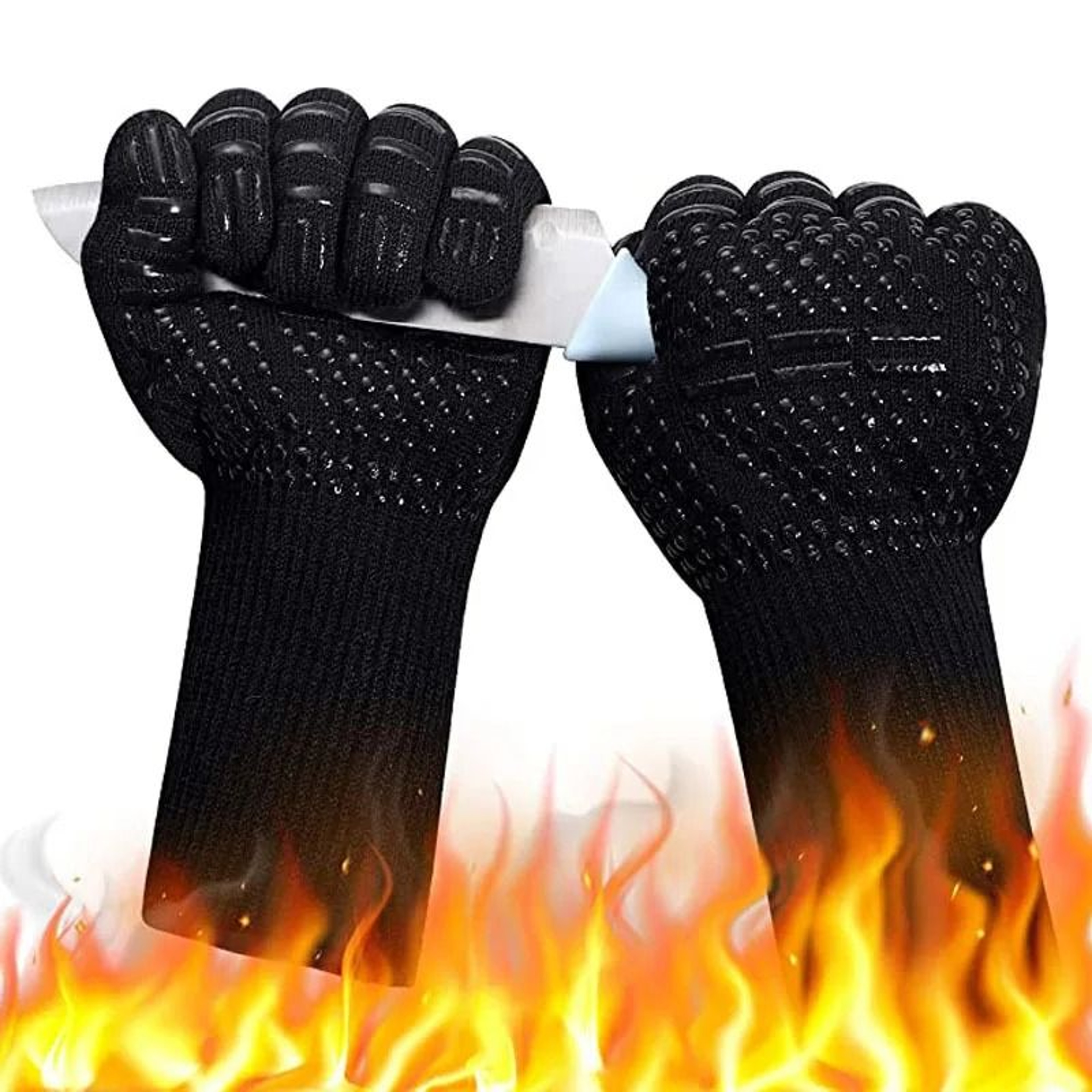 800C High Temperature Resistant BBQ Microwave Oven Gloves Fireproof Heat Insulated Barbecue Mitts F 2