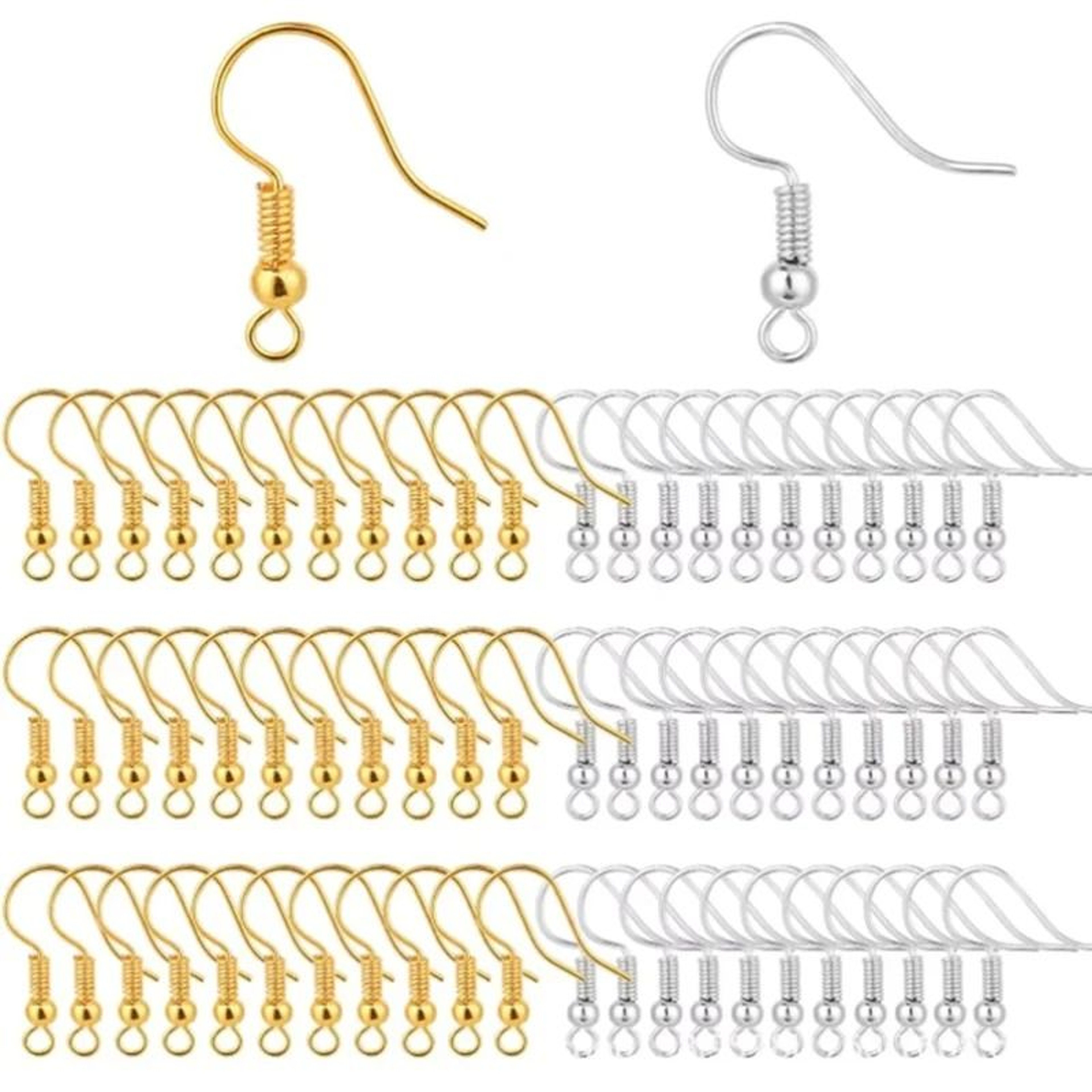 100500pcs Hypoallergenic Stainless Steel Earring Hooks Earwire Clasps Findings For DIY Jewelry Maki 0