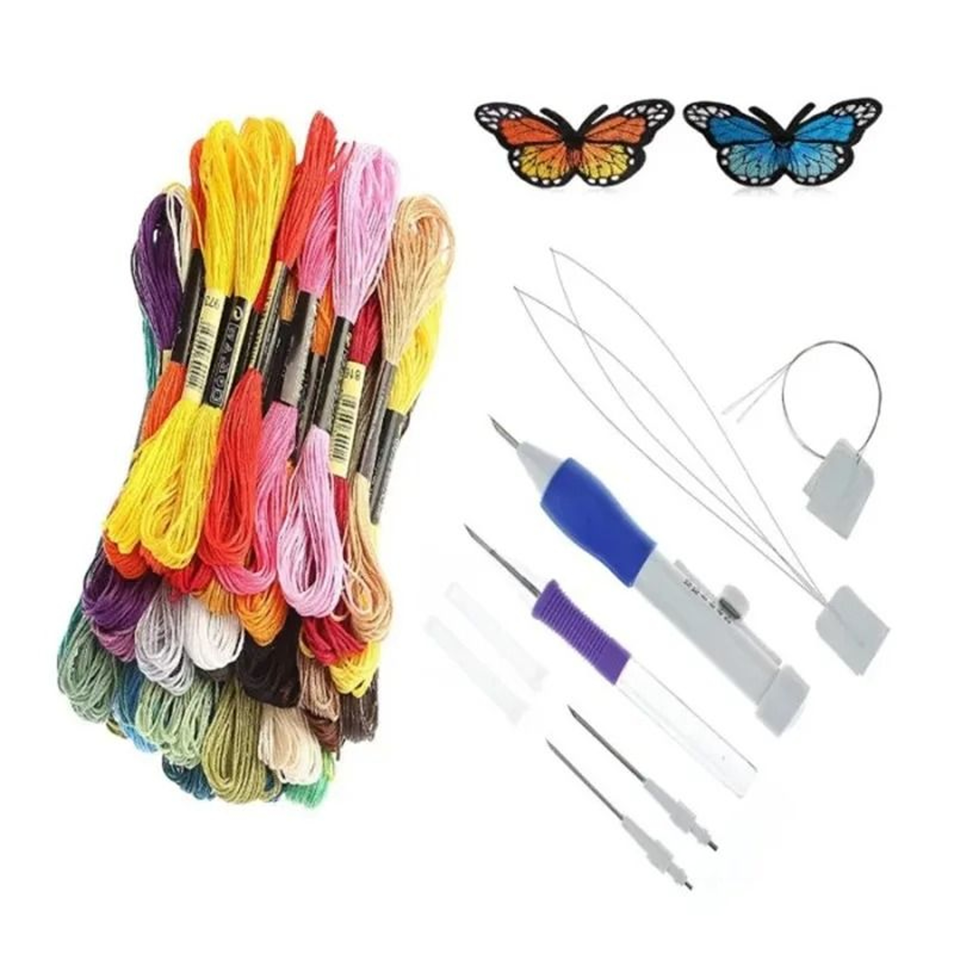 Magic DIY Hand Embroidery Pen Punch Needle Sewing Tool Kit With Colored Embroidery Threads  Knittin 4