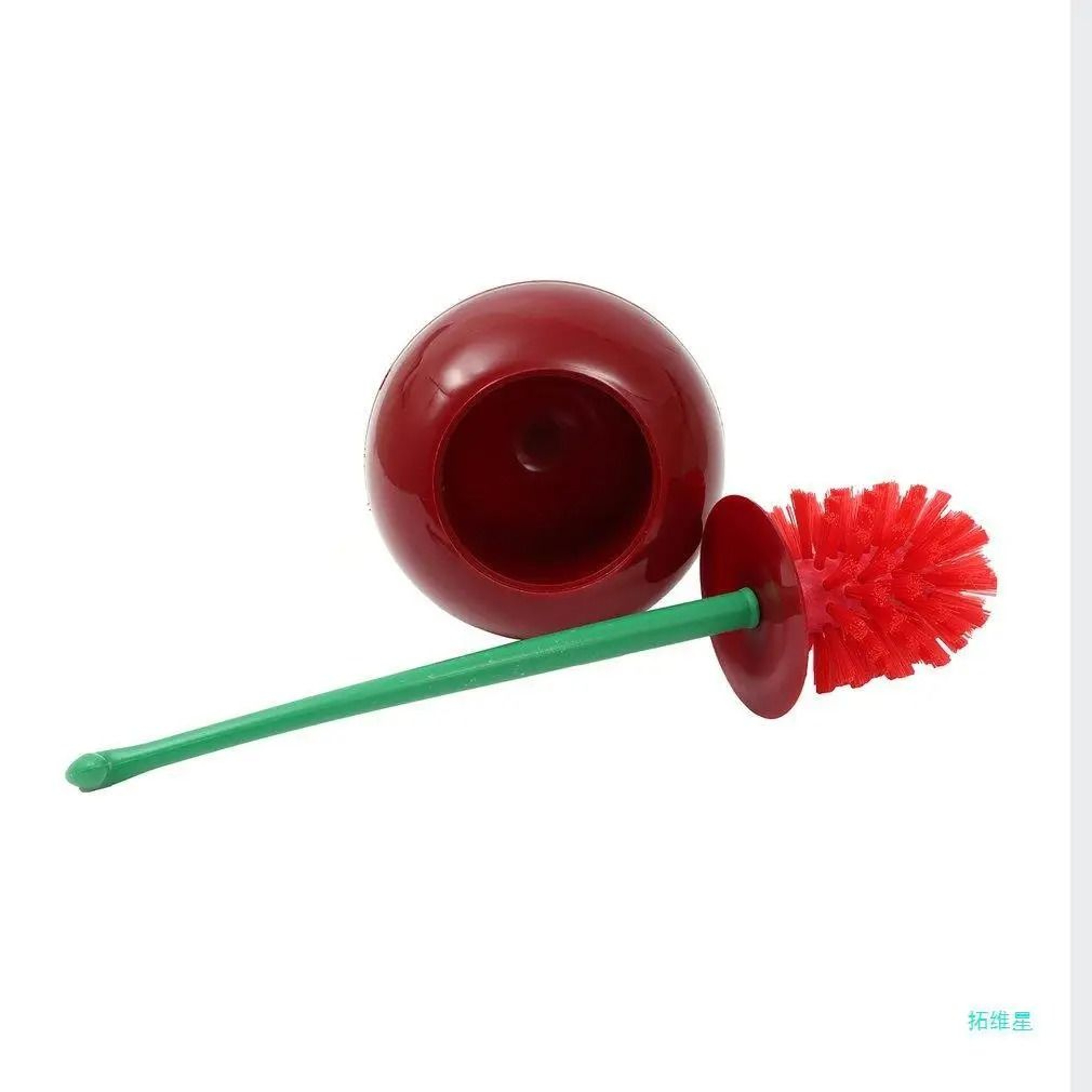 Creative Cherry Shape Toilet Brush And Holder Set Decorative Bowl Scrubber For Bathroom 1