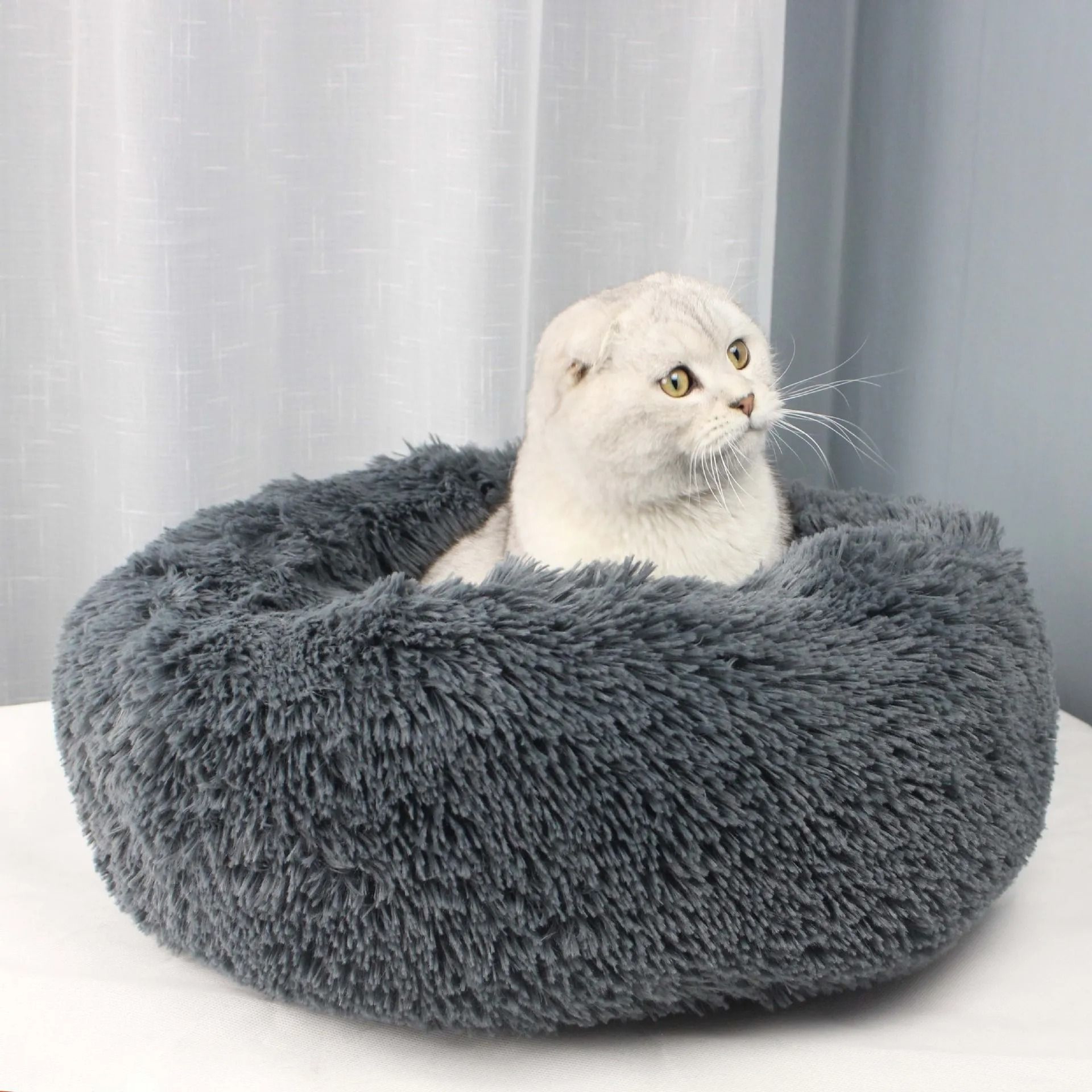 Home Plush Winter Warm Round Cat  Dog Bed Nest Detachable Washable Cushion 40cm 8