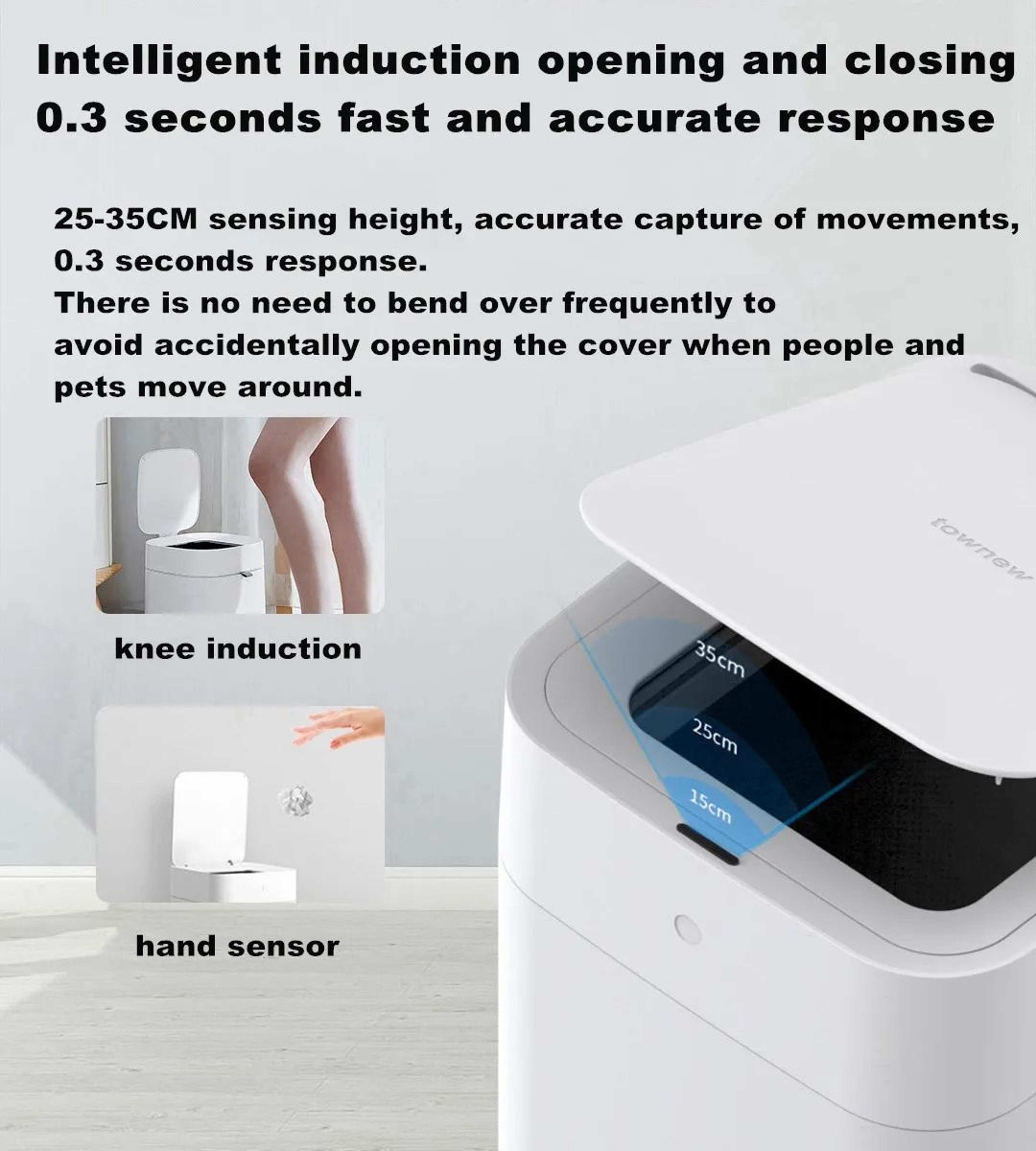 Townew T1S Smart Sensor Kitchen Garbage Bin Waterproof Automatic Packaging Trash Can With Lid 4