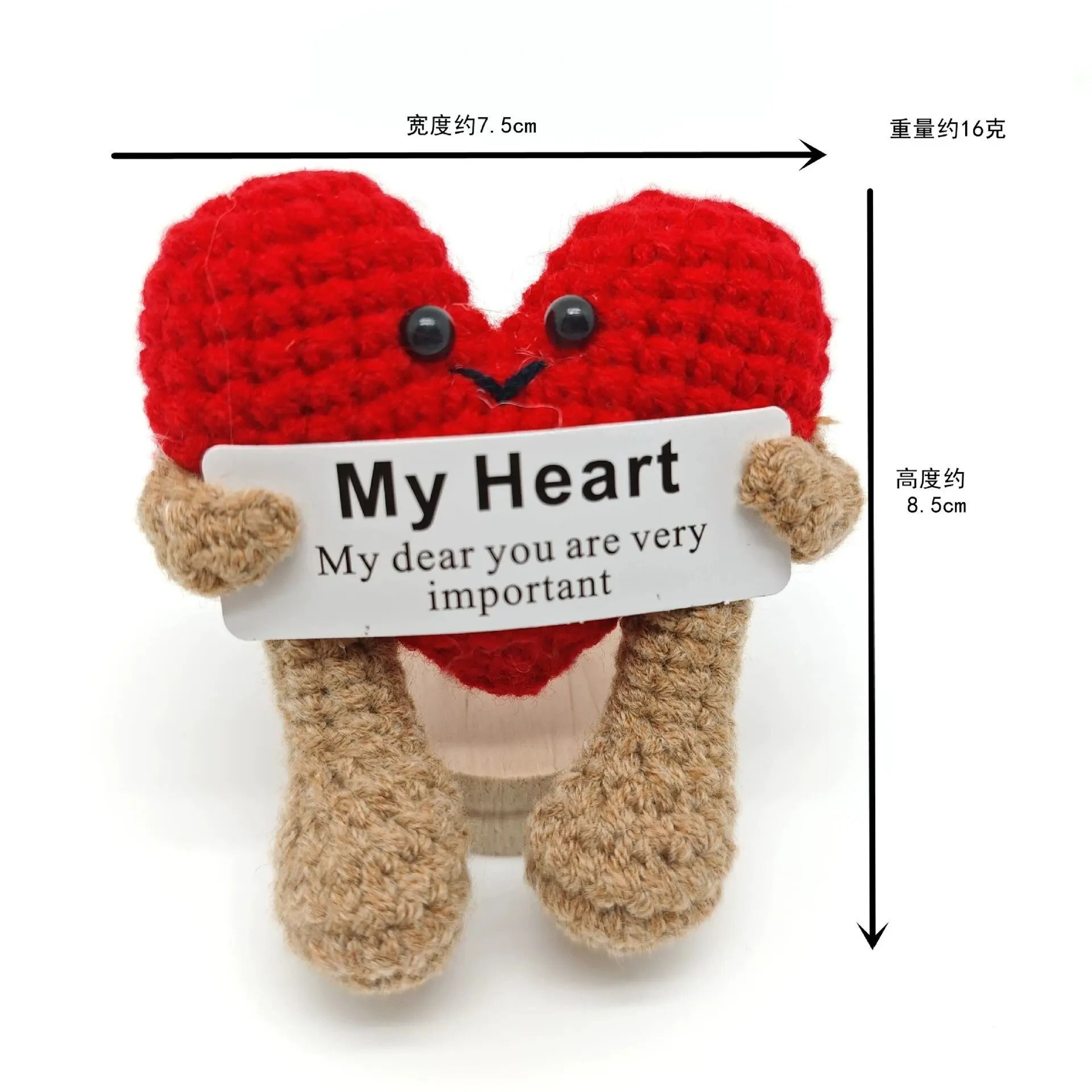 Positive Energy Potato Hug Pocket Mini Handmade Knitted Wool Doll With Encouragement Card  Gift Box 10