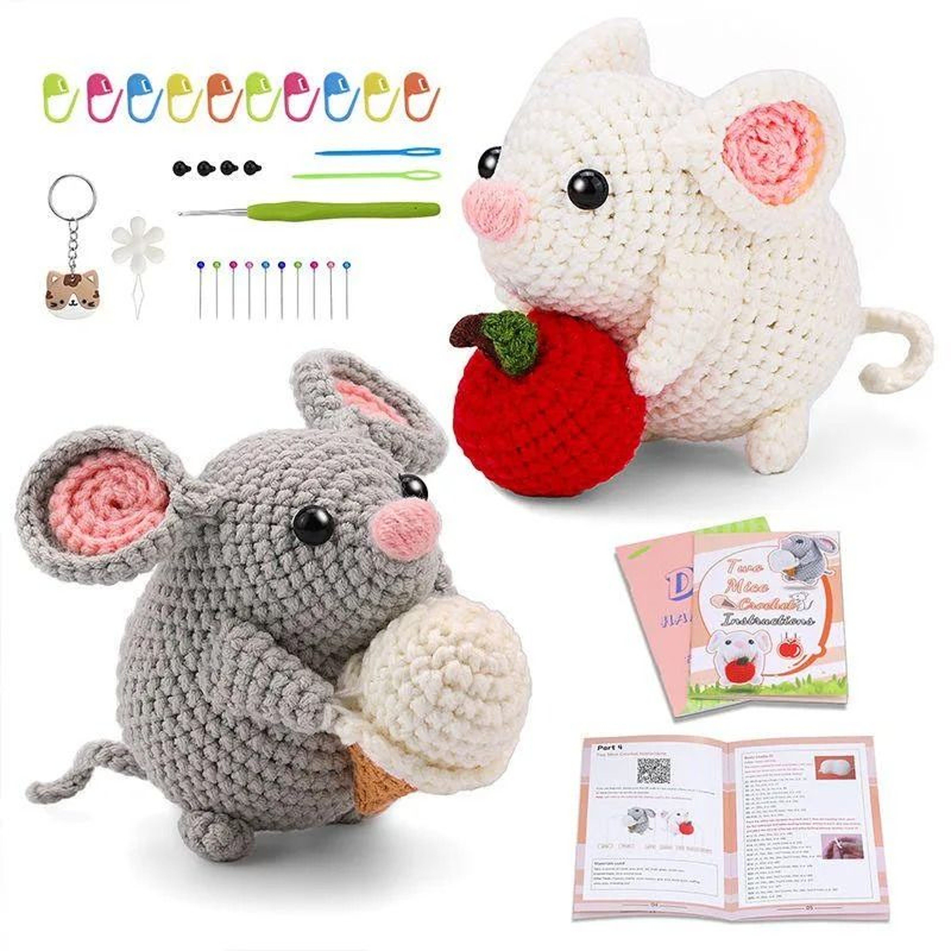 Crochet Animal Kit For Beginners With StepbyStep Video Tutorials  Complete DIY Knitting Tools Set 8