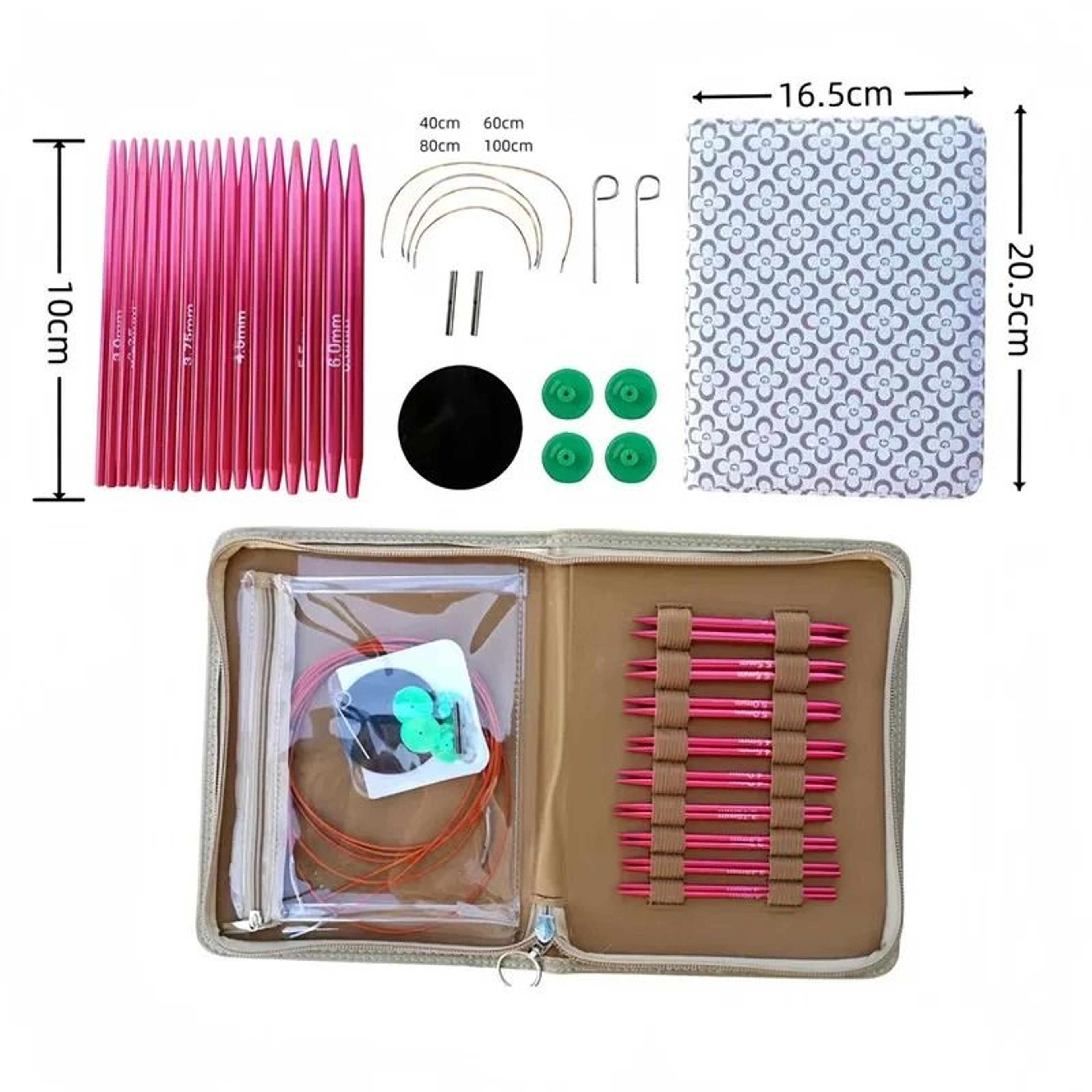 Removable Ebony Wood Knitting Needle Set With Interchangeable Cables  Crochet Hooks For DIY Craftin 4