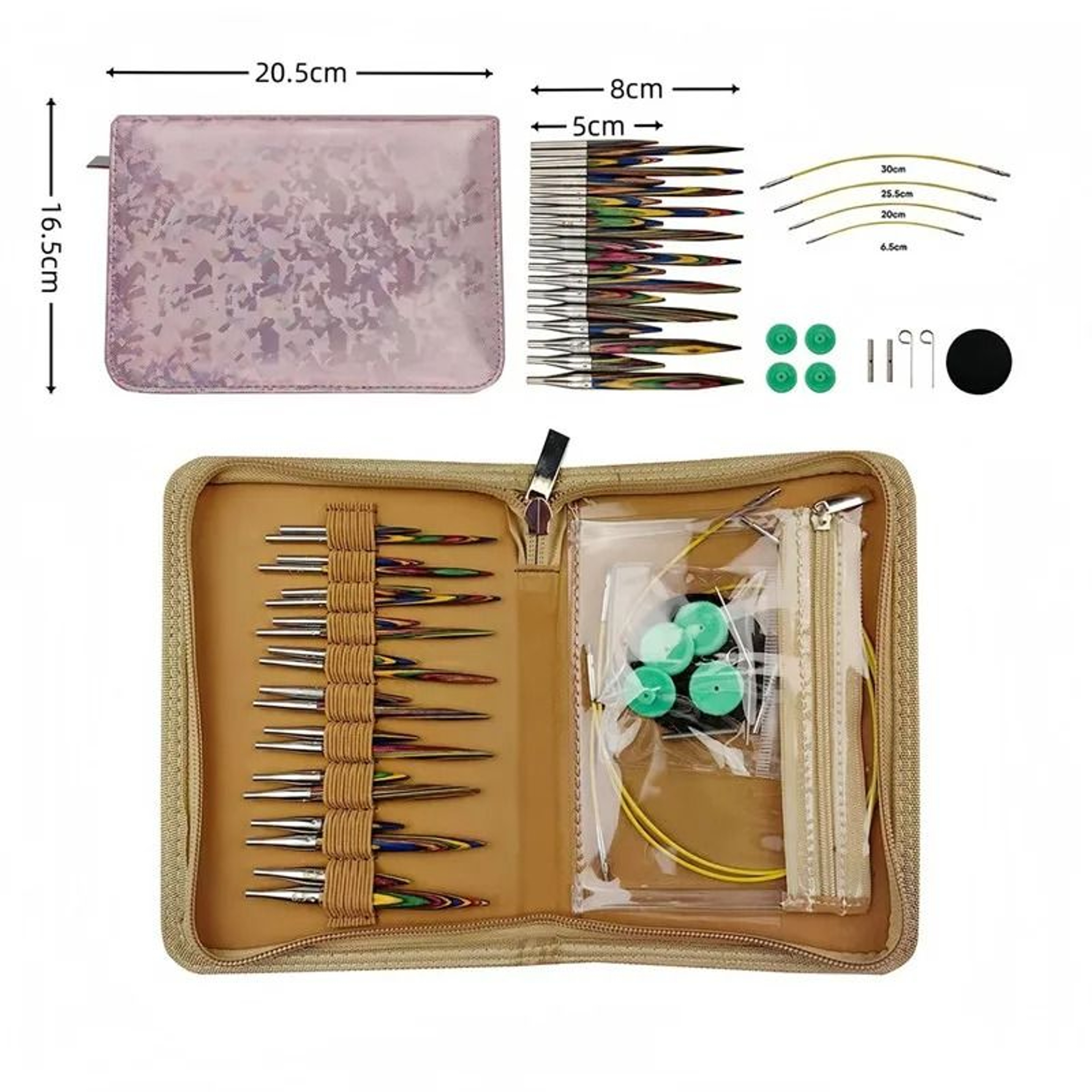 Removable Ebony Wood Knitting Needle Set With Interchangeable Cables  Crochet Hooks For DIY Craftin 3