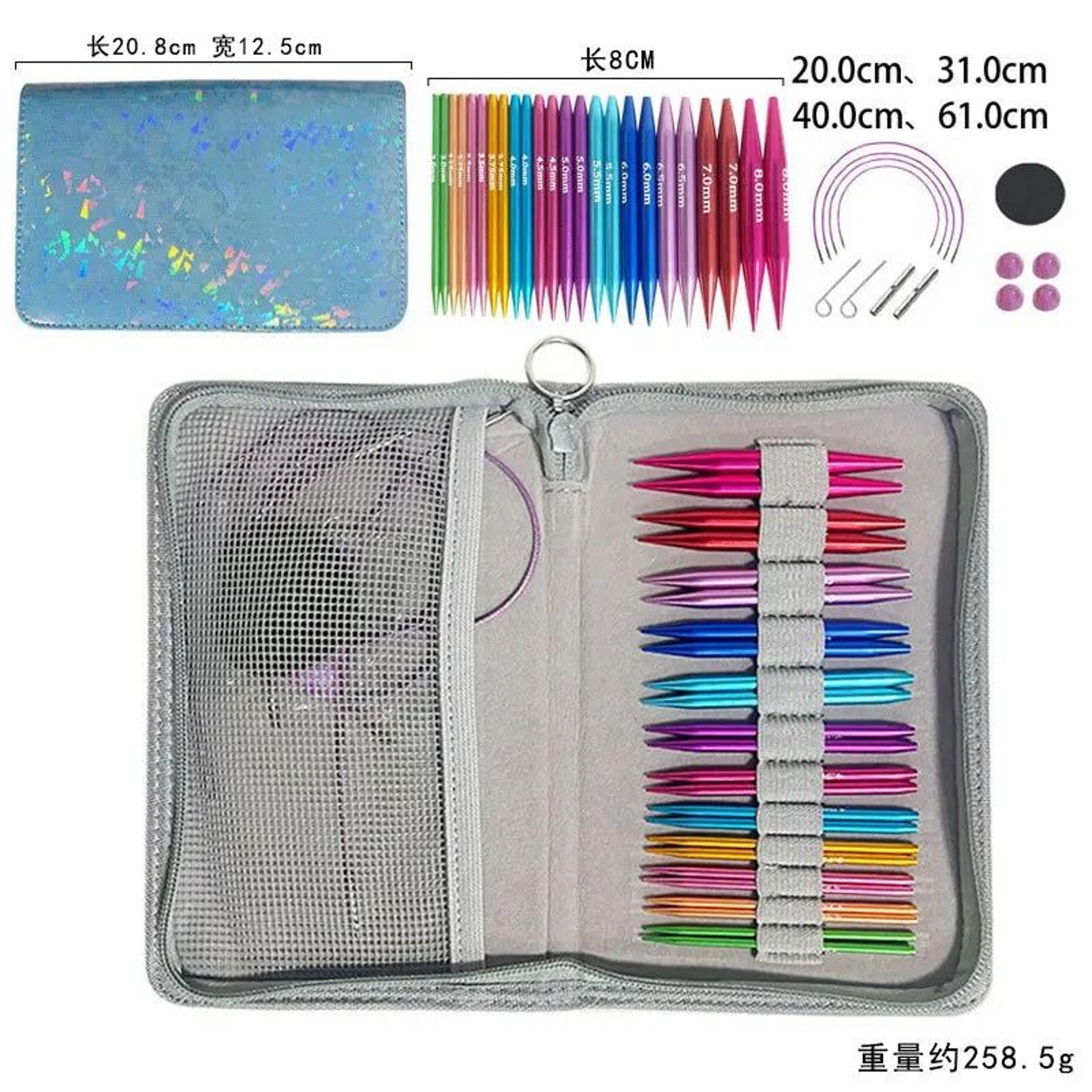 Removable Ebony Wood Knitting Needle Set With Interchangeable Cables  Crochet Hooks For DIY Craftin 10