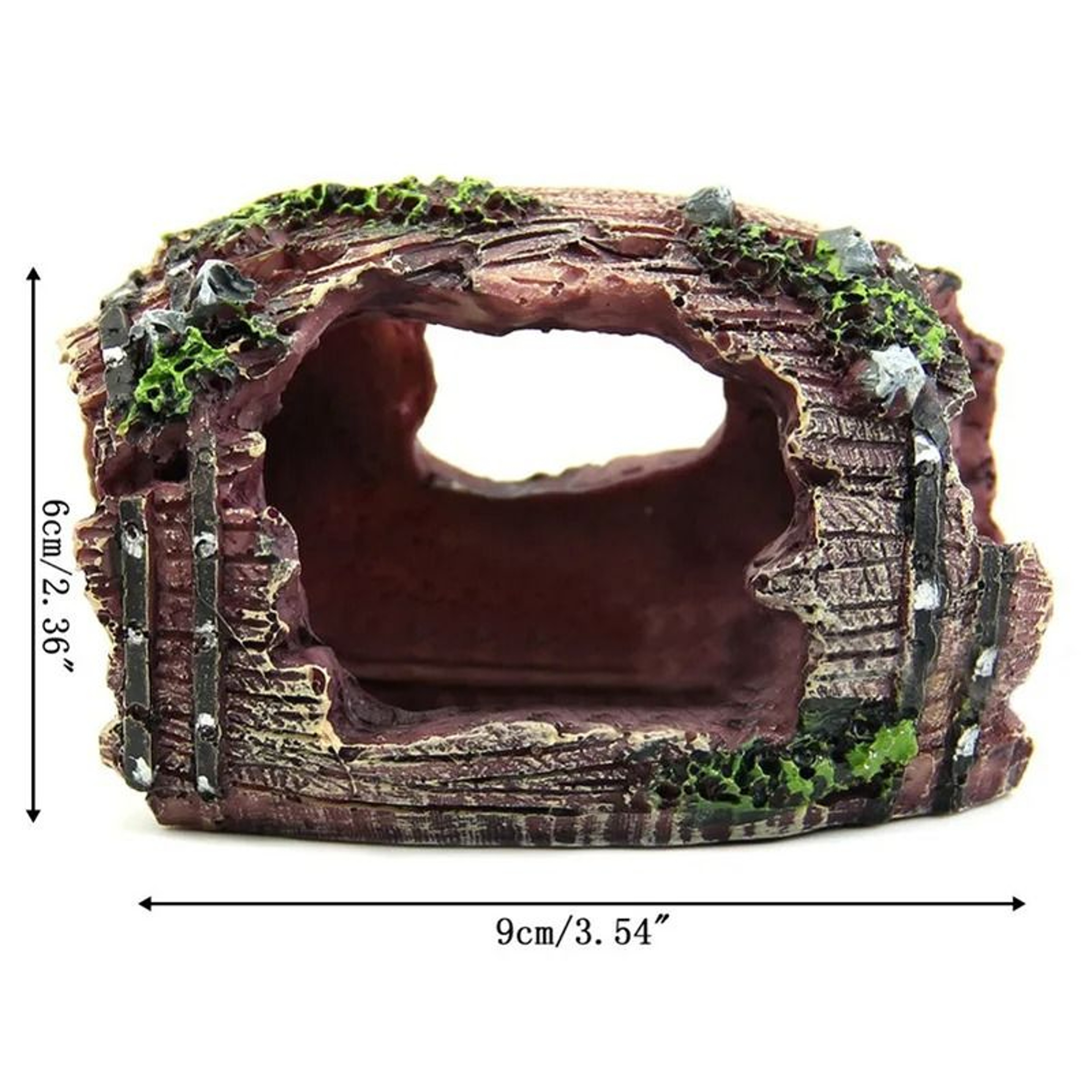 Aquarium Artificial Barrel Cave Resin Ornament Landscaping Background Decoration For Fish Tank 5