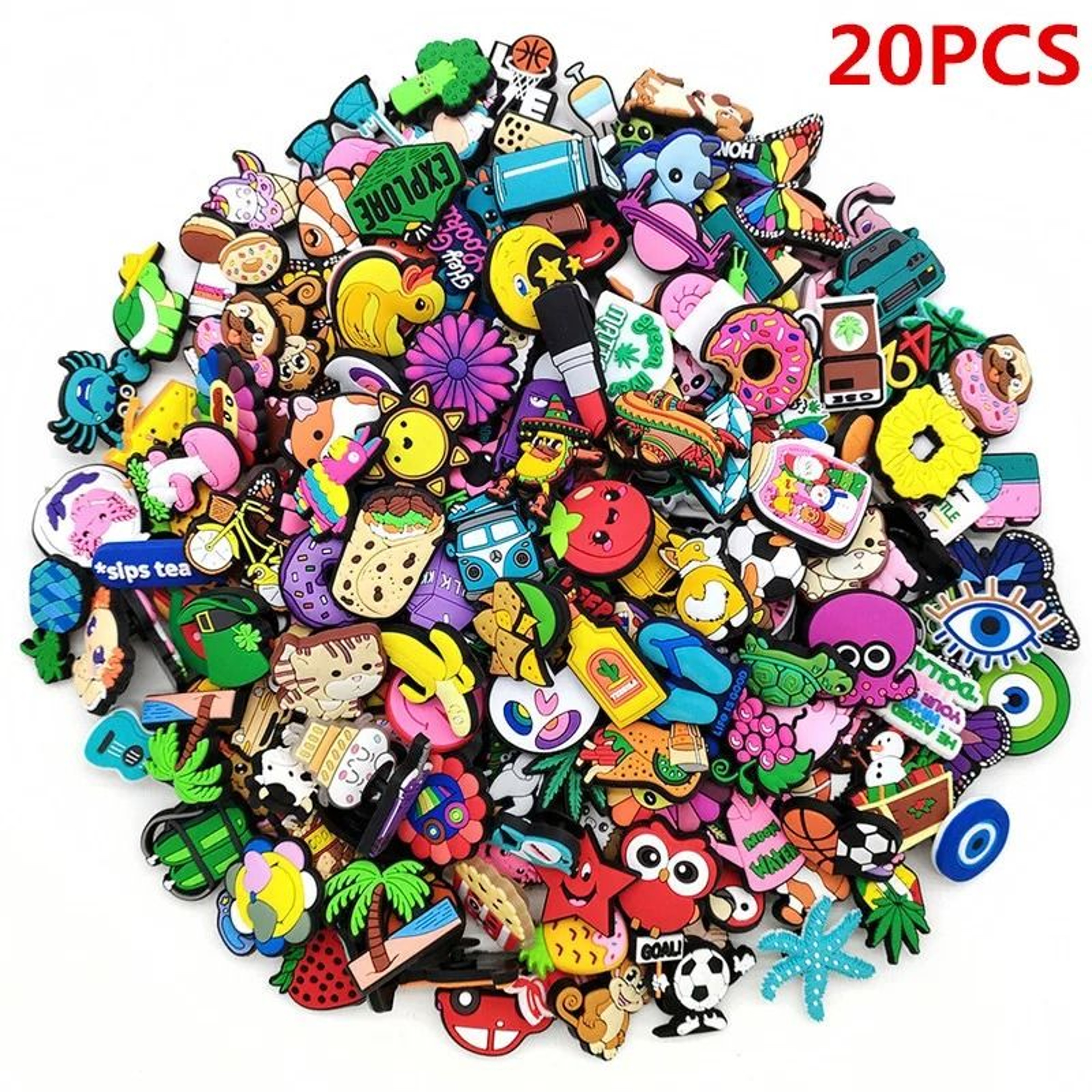 Random Cartoon Shoe Charms Set PVC Decorations For Clogs Bubble Slides  Sandals 10