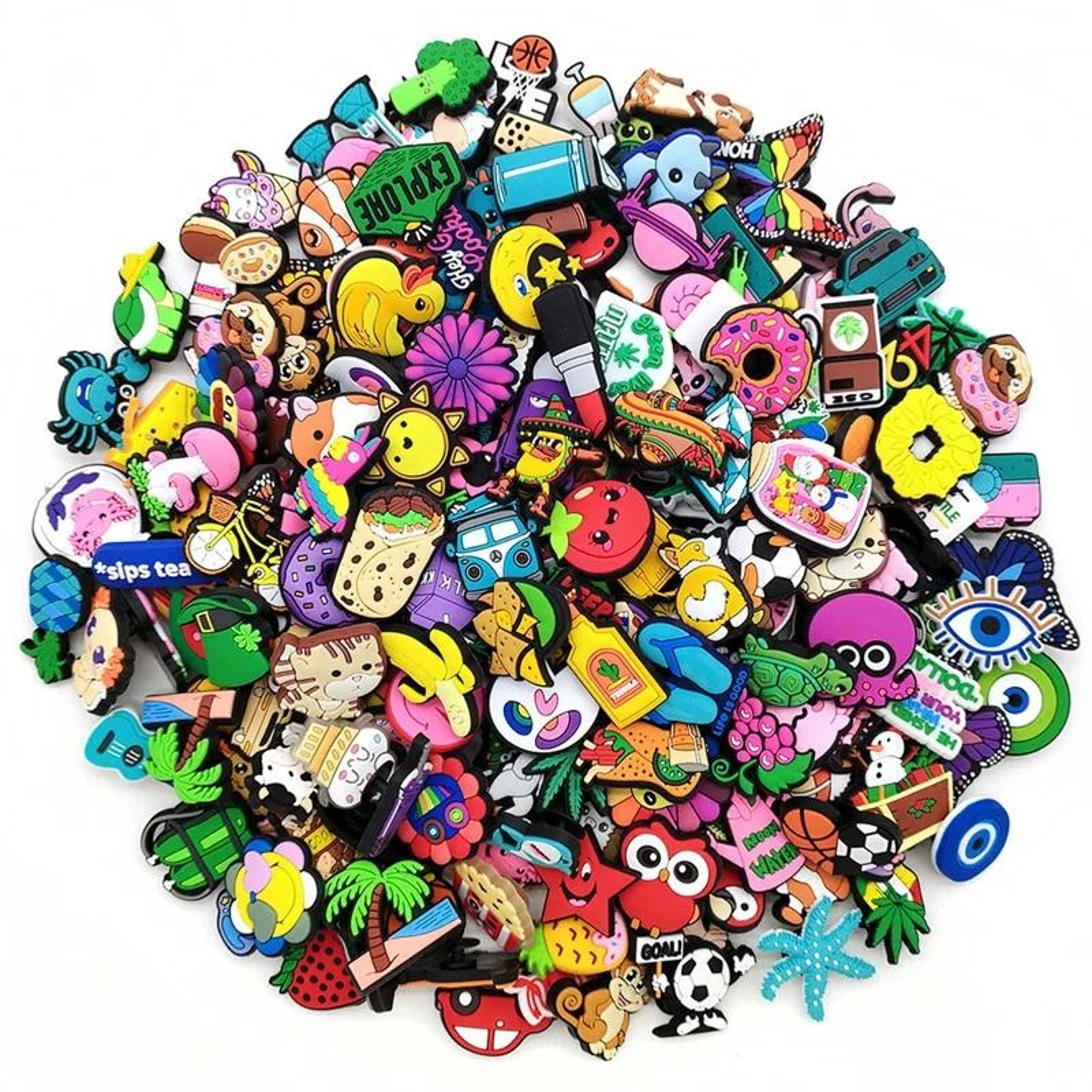 Random Cartoon Shoe Charms Set PVC Decorations For Clogs Bubble Slides  Sandals 1