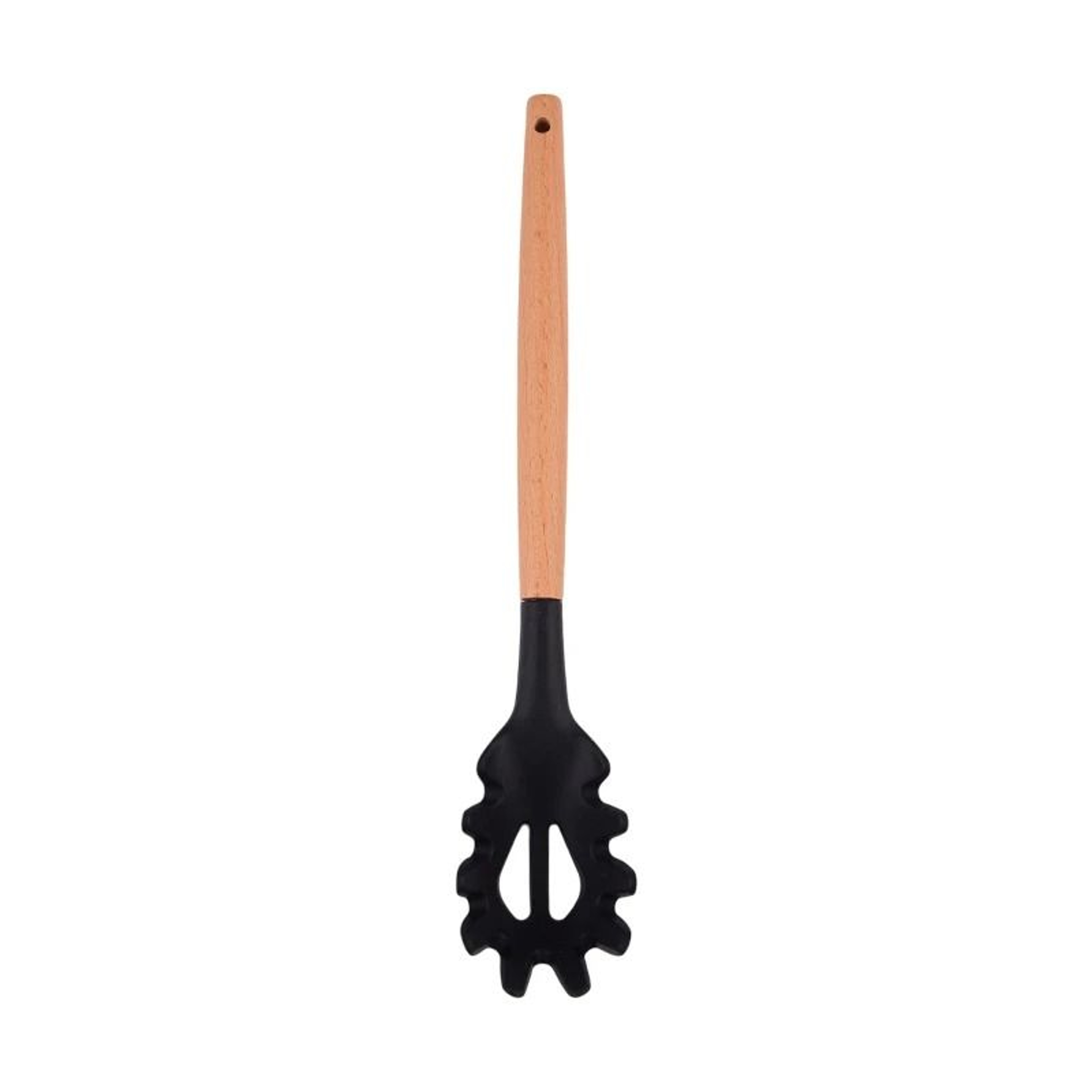 HeatResistant Silicone Noodle Scoop  Spaghetti Serving Fork With Strainer Slots 7