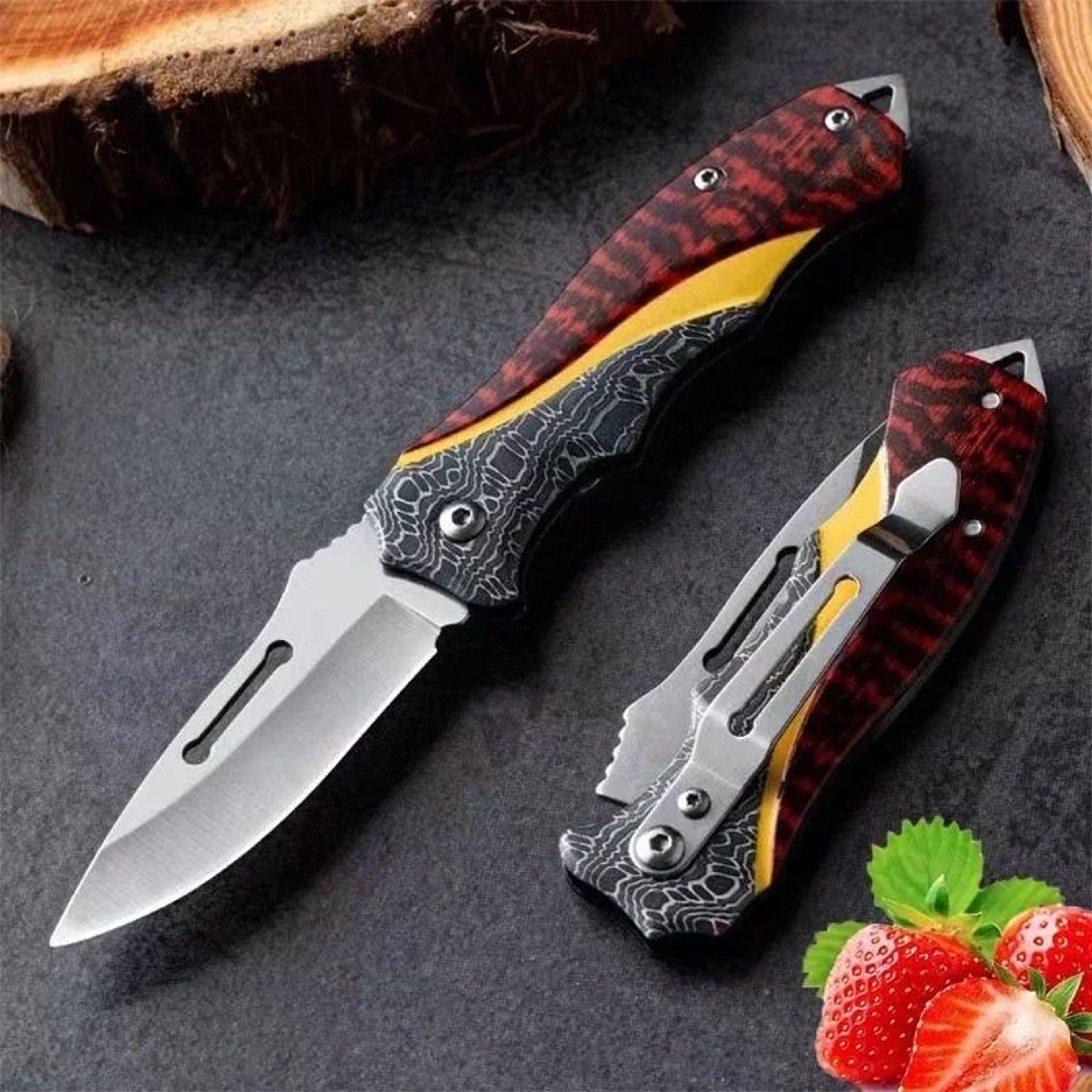 MultiPurpose Stainless Steel Folding Meat  Fruit Knife For Roasting  Outdoor Dining 0