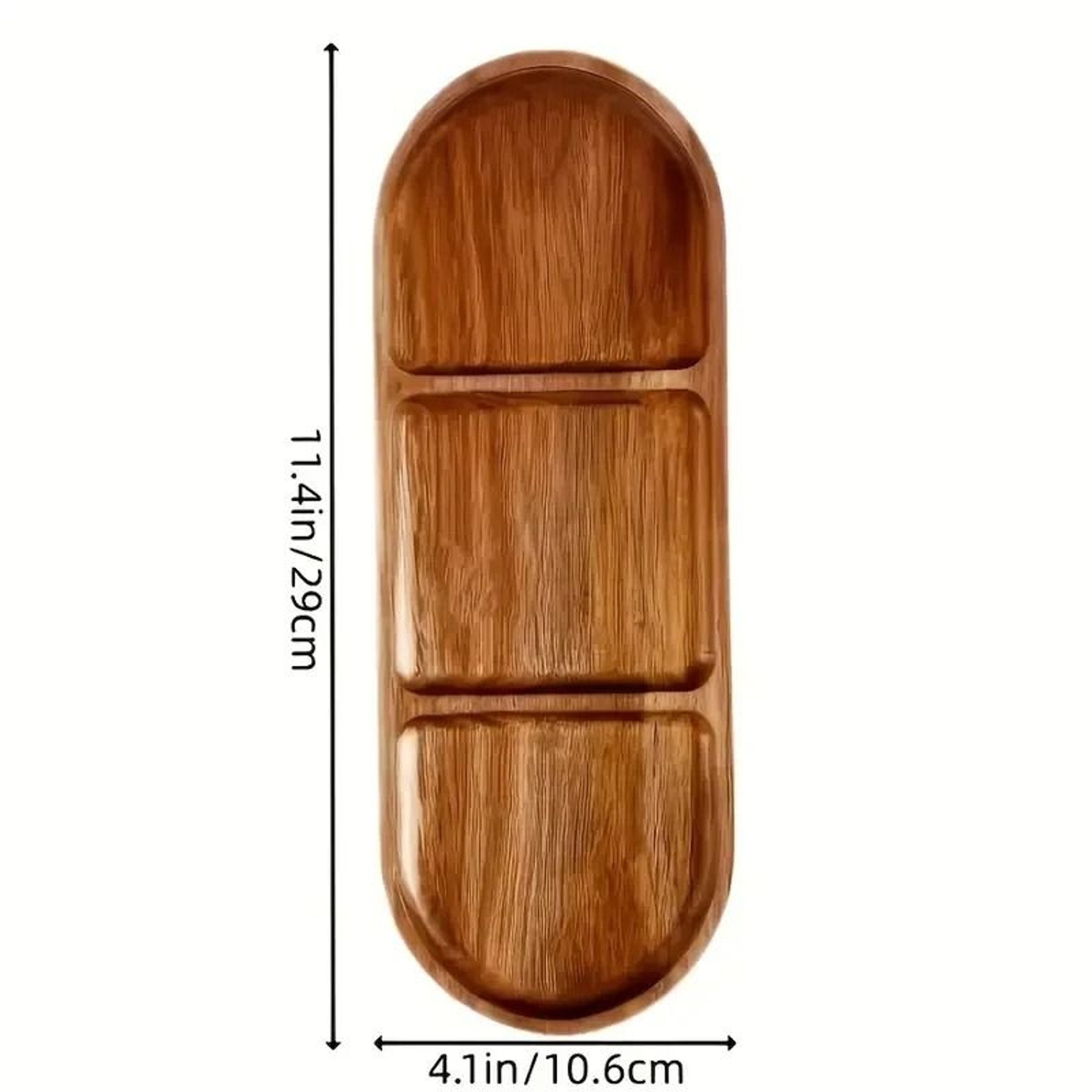 Solid Wood Fruit Plate  MultiSize Wooden Snack Serving Tray 6