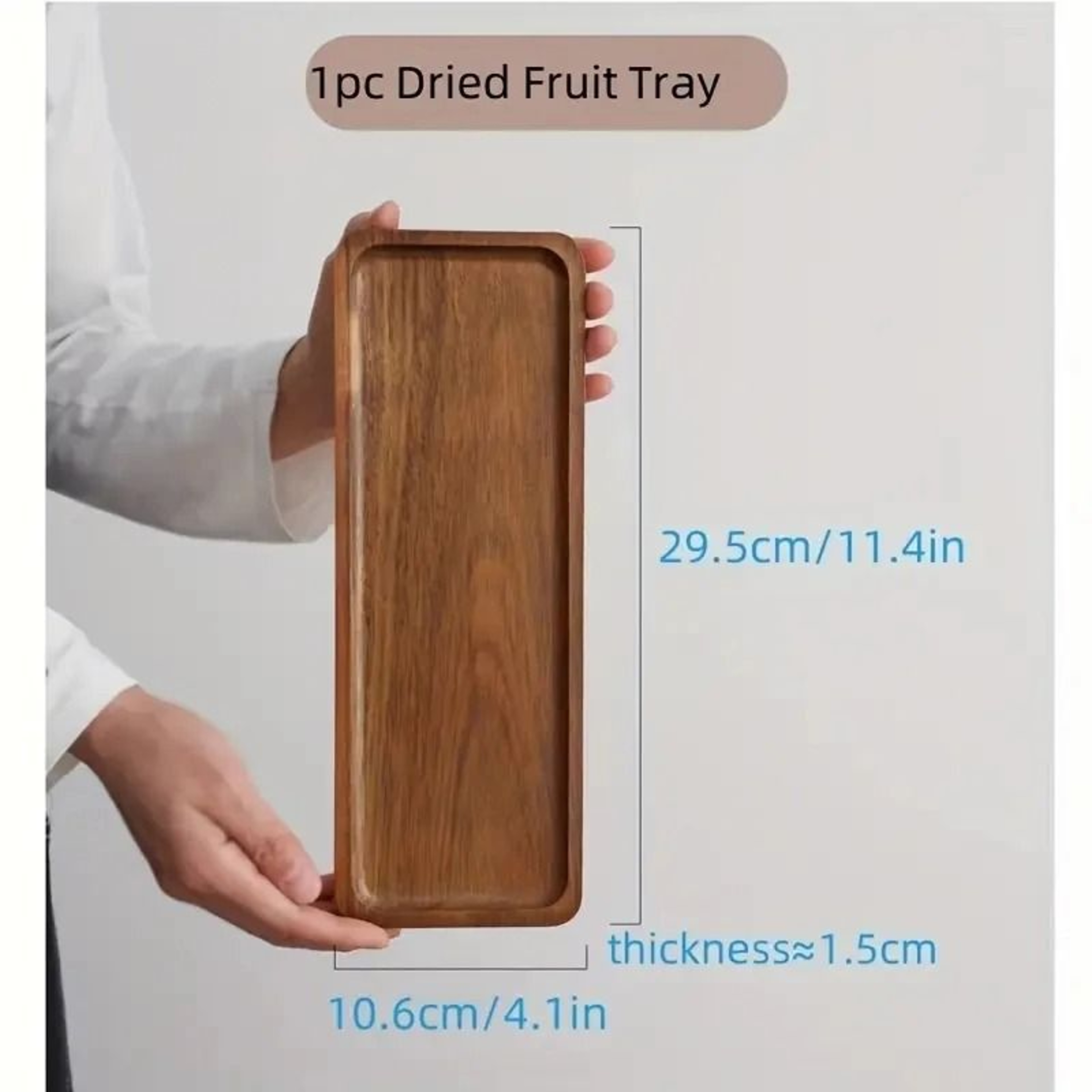 Solid Wood Fruit Plate  MultiSize Wooden Snack Serving Tray 10