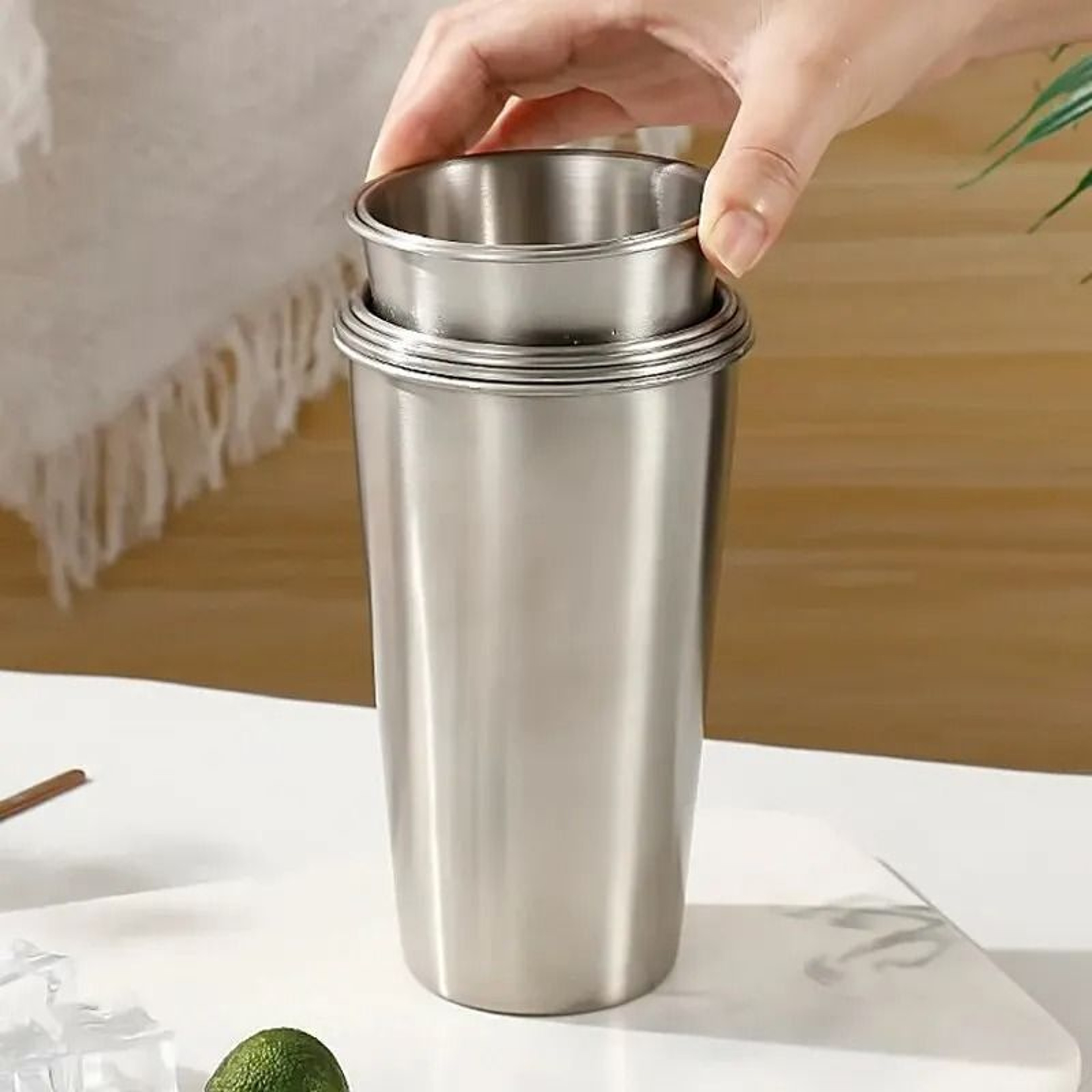 SingleLayer Stainless Steel Outdoor Camping Beer  Coffee Cup With Rolled Rim 4