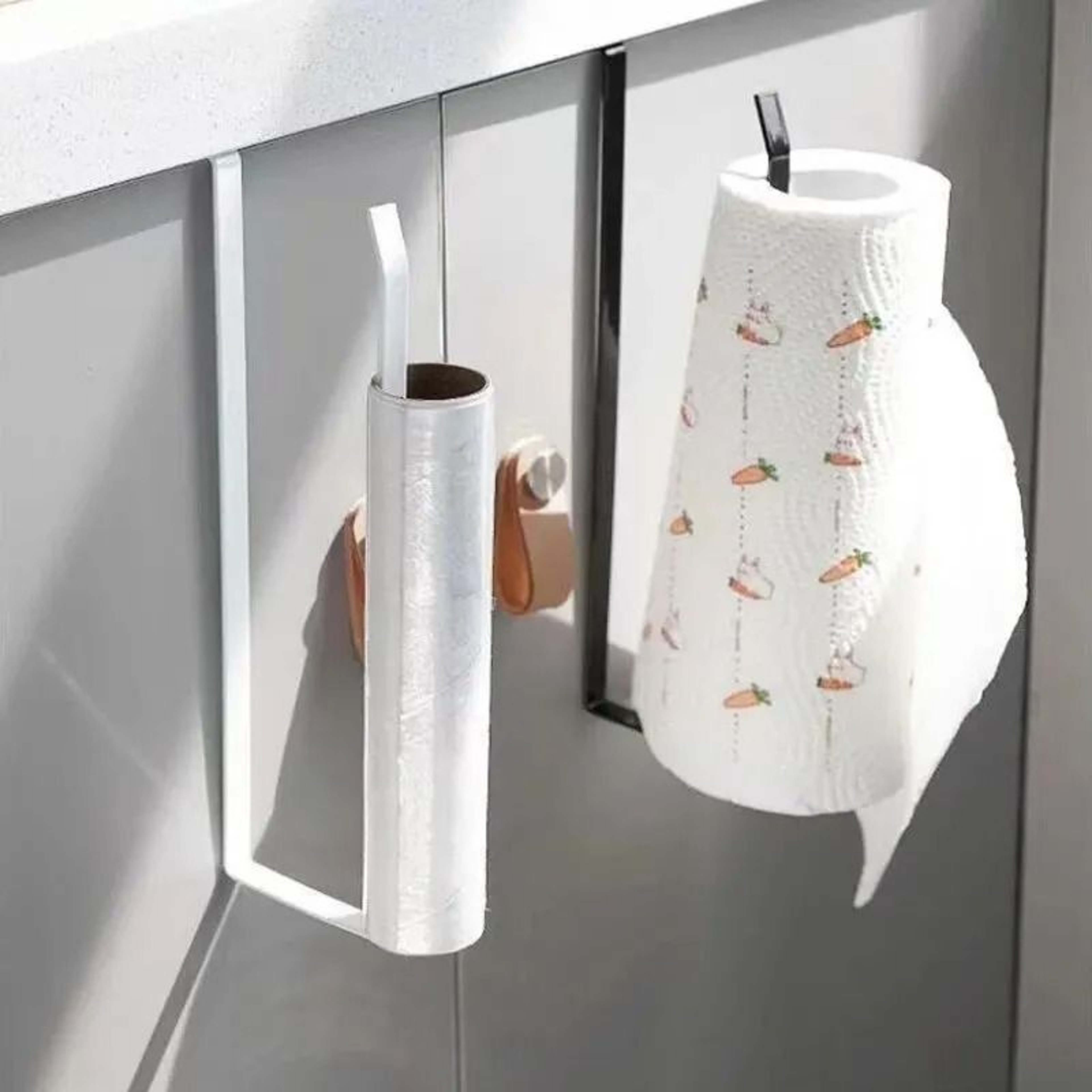 UnderCabinet Paper Towel Holder  Cling Film Storage Rack 2
